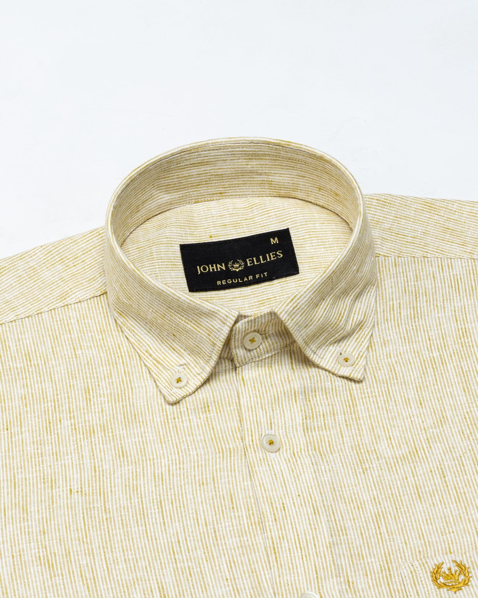 Macbeth Yellow Stripe Button Down Linen Shirt