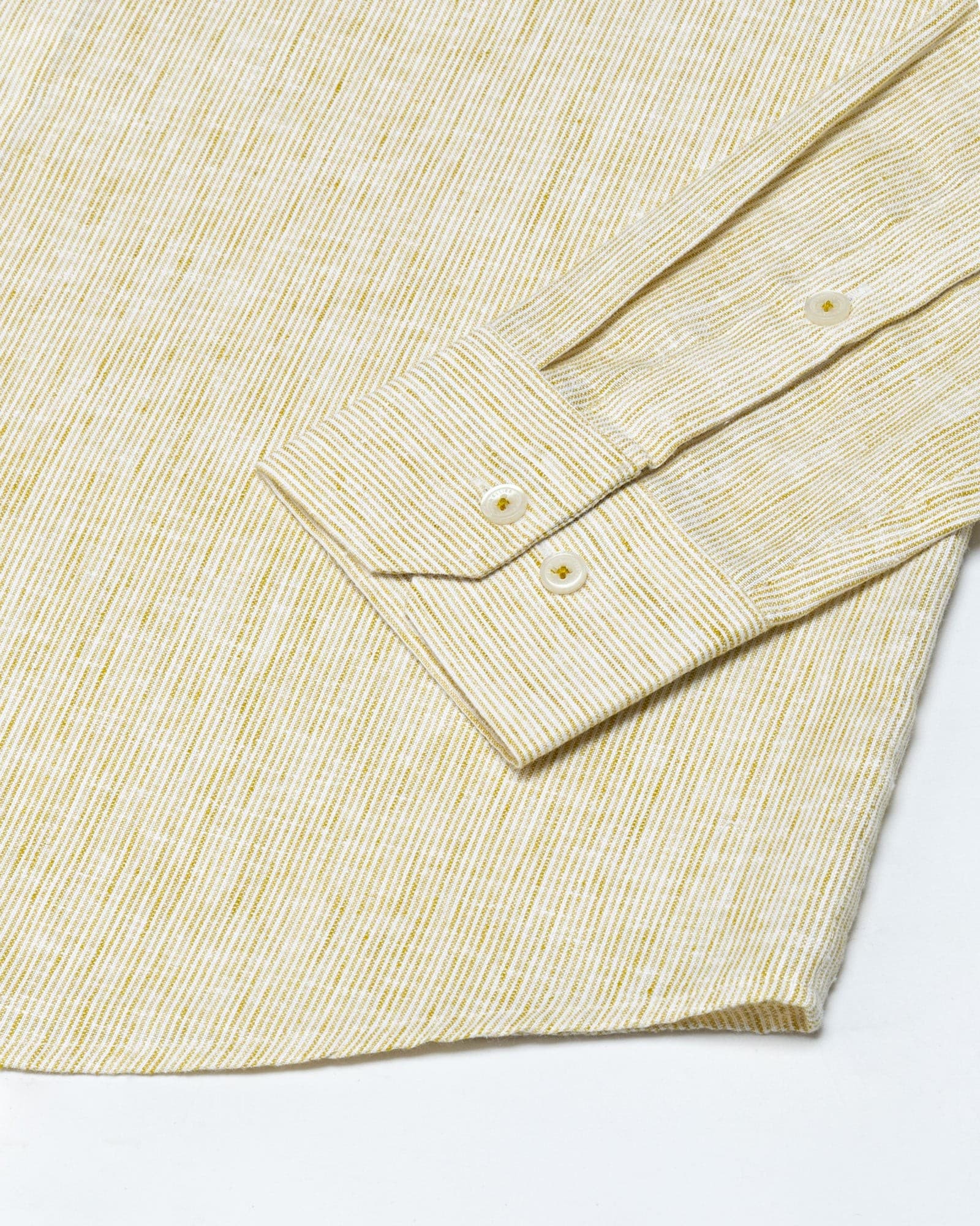 Macbeth Yellow Stripe Button Down Linen Shirt