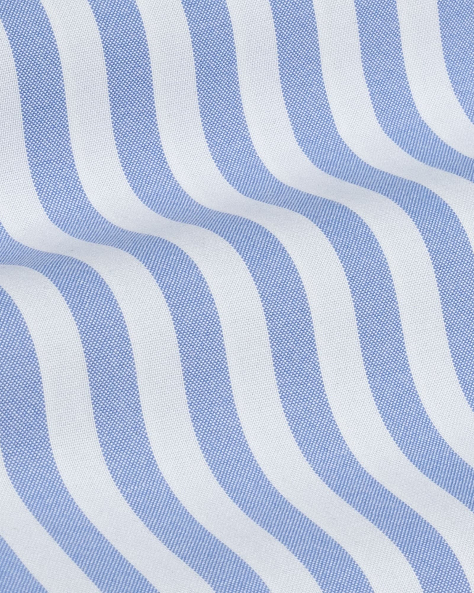 Layt Blue Stripes Oxford Cotton Shirt