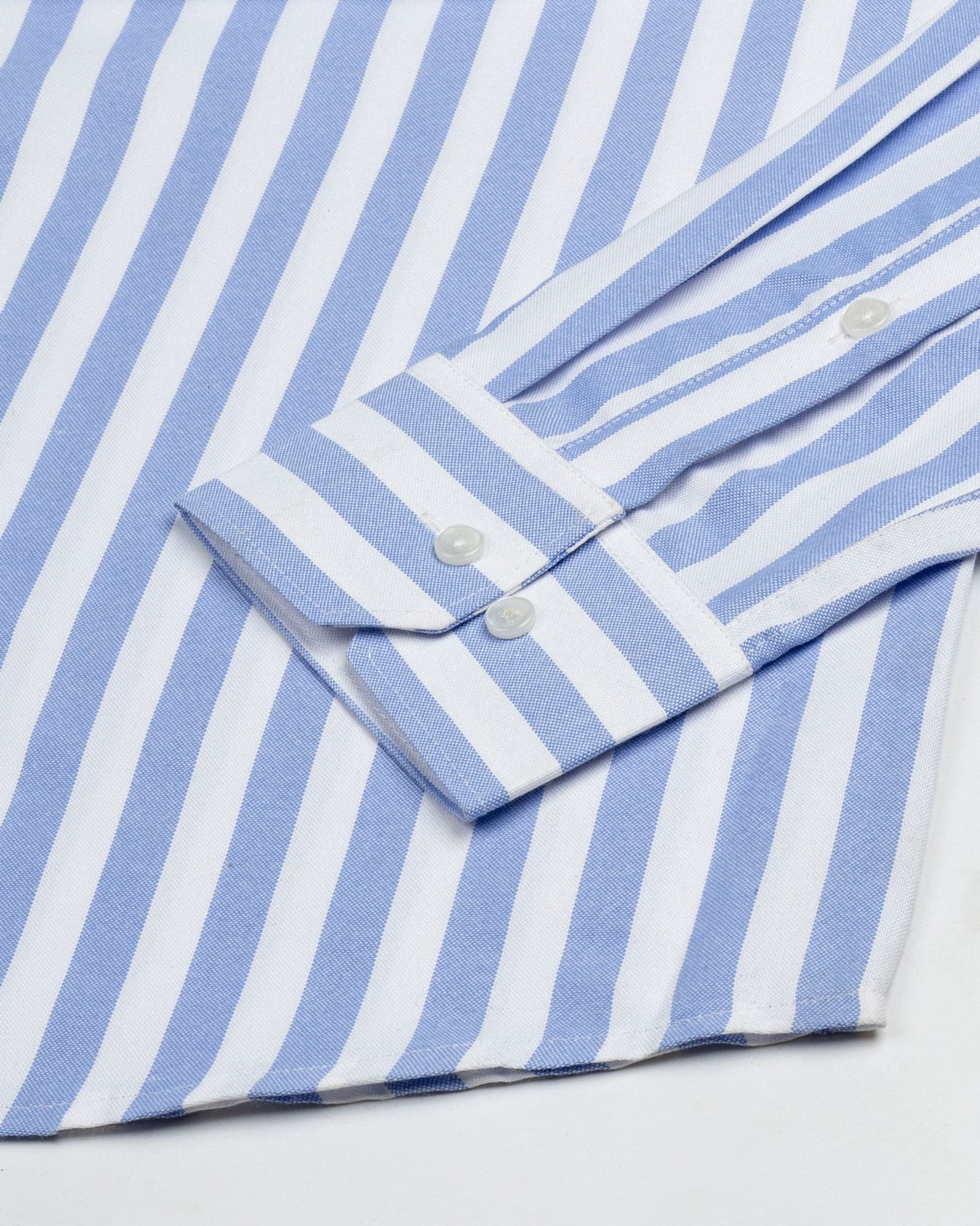 Layt Blue Stripes Oxford Cotton Shirt