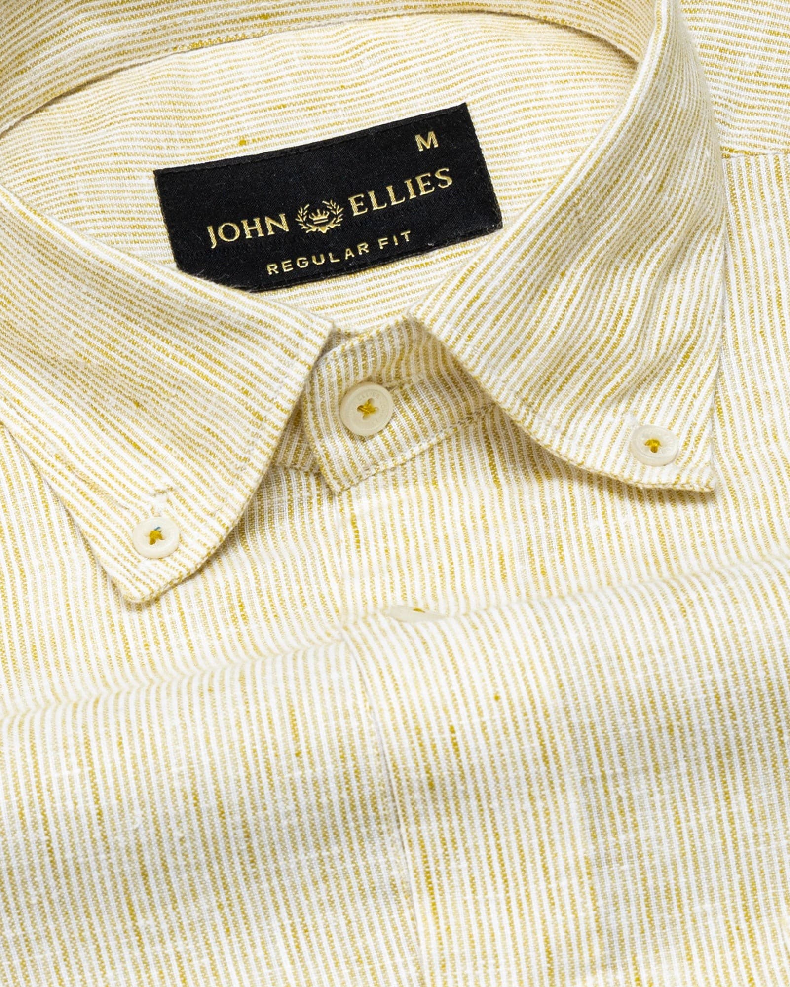 Macbeth Yellow Stripe Button Down Linen Shirt