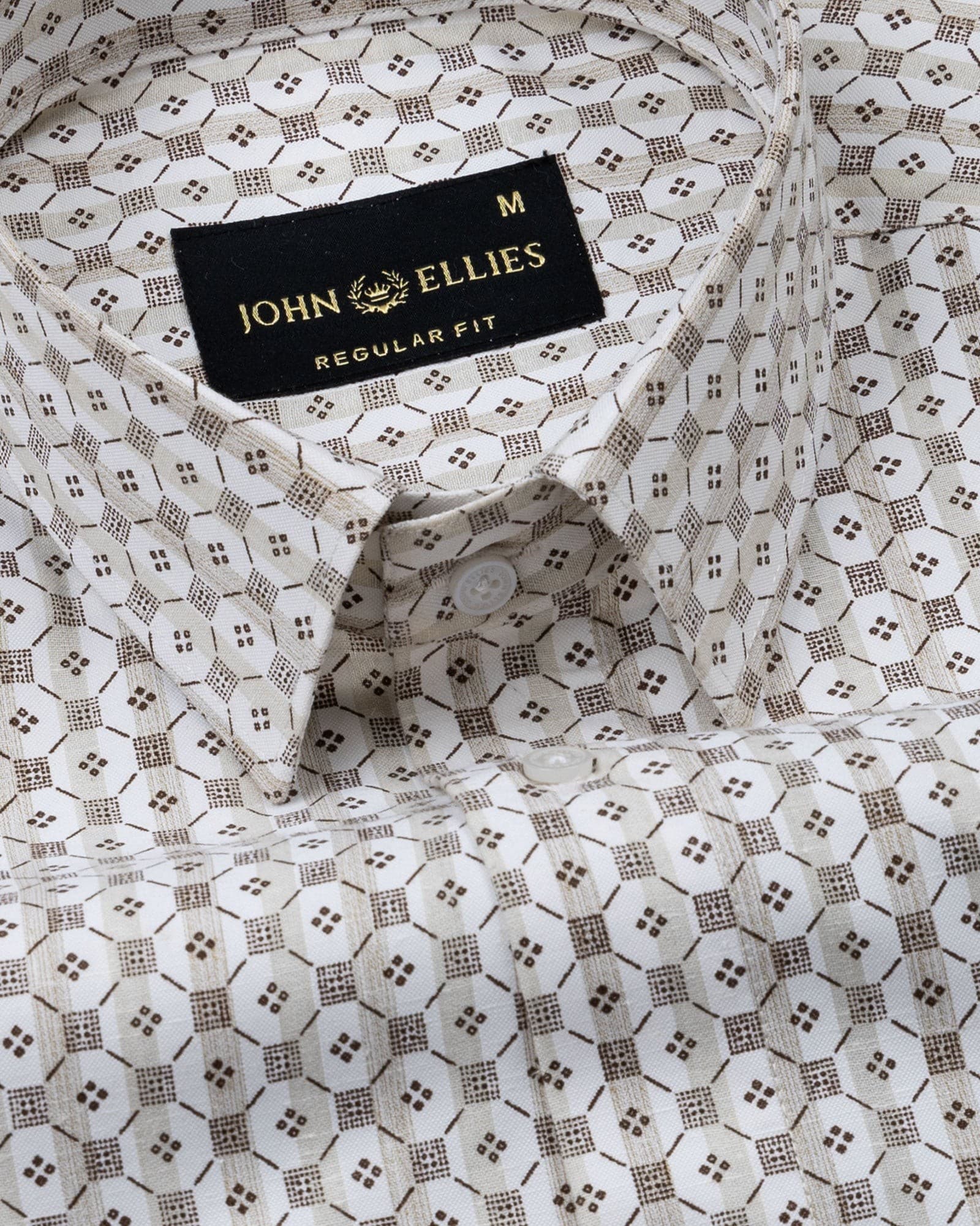 Luwan Brown Printed Cotton Shirt