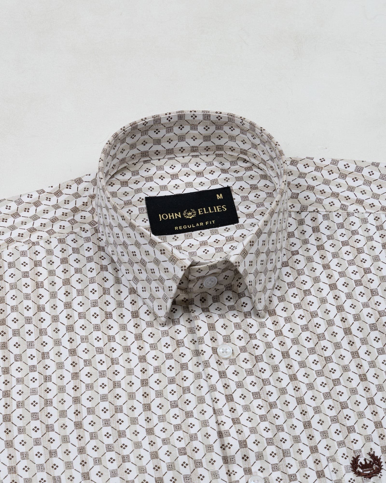 Luwan Brown Printed Cotton Shirt