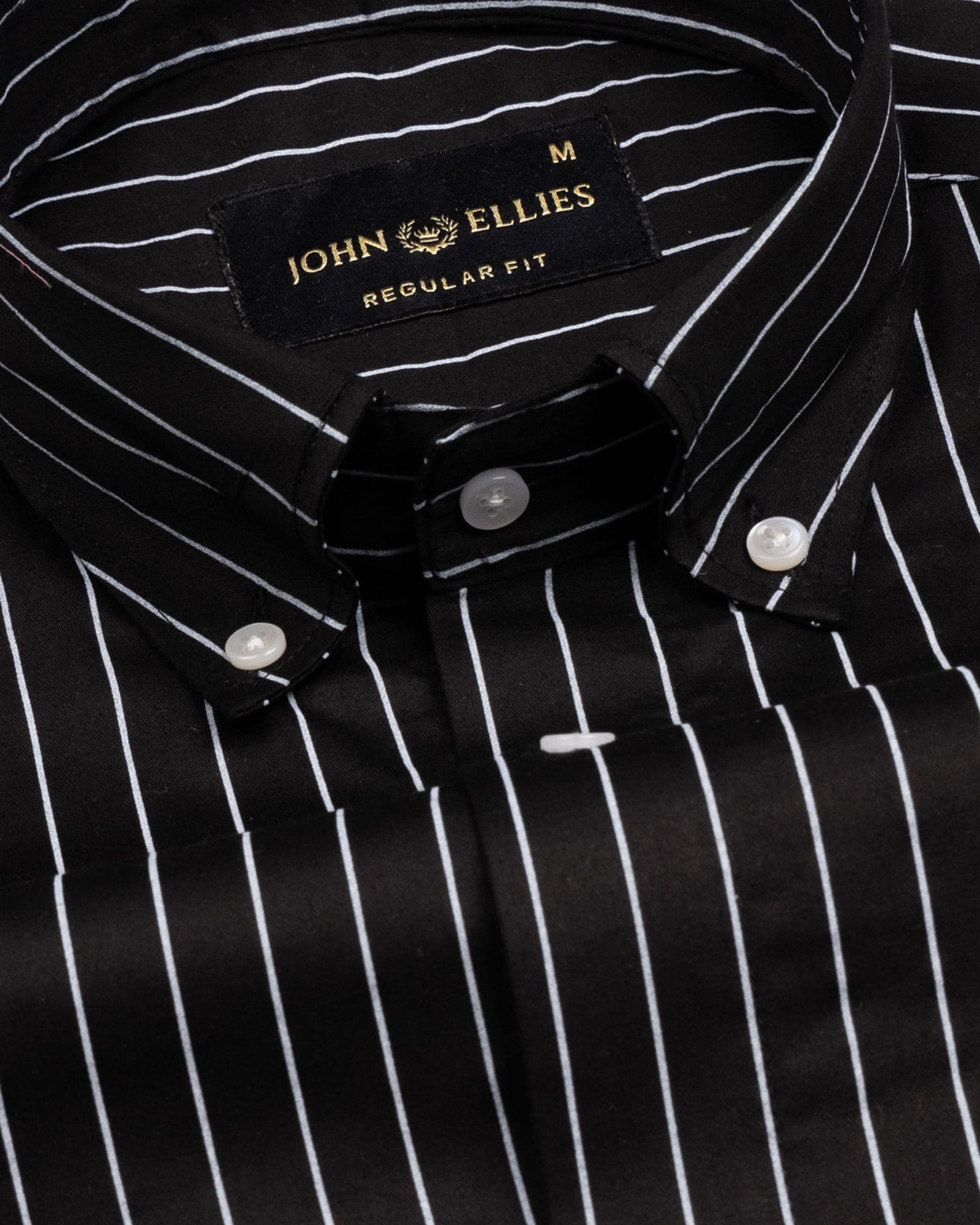 Orter Black Stripes Button Down Premium Cotton Shirt