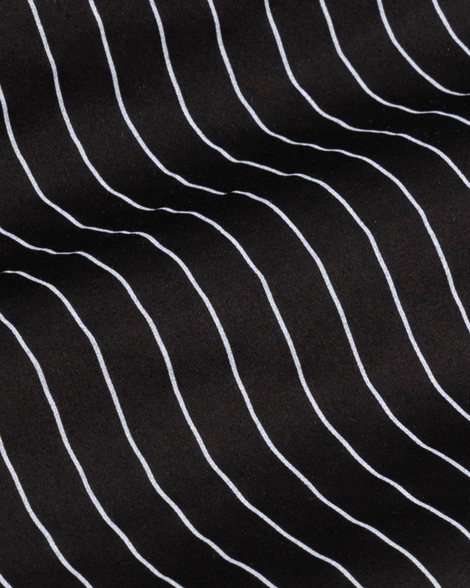 Orter Black Stripes Button Down Premium Cotton Shirt