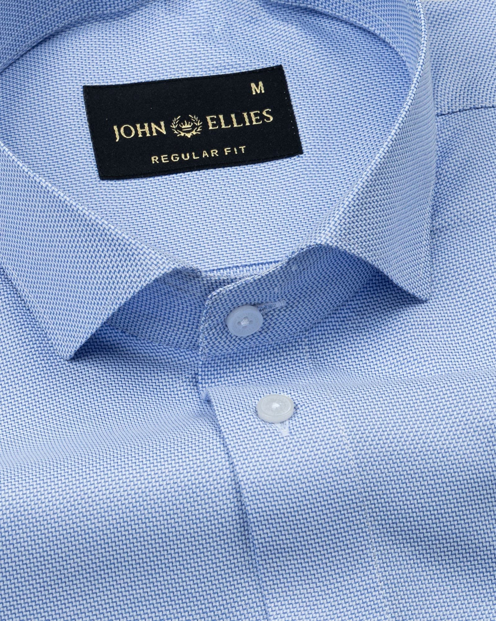 Marcell Blue Textured Cutaway Cotton Shirt