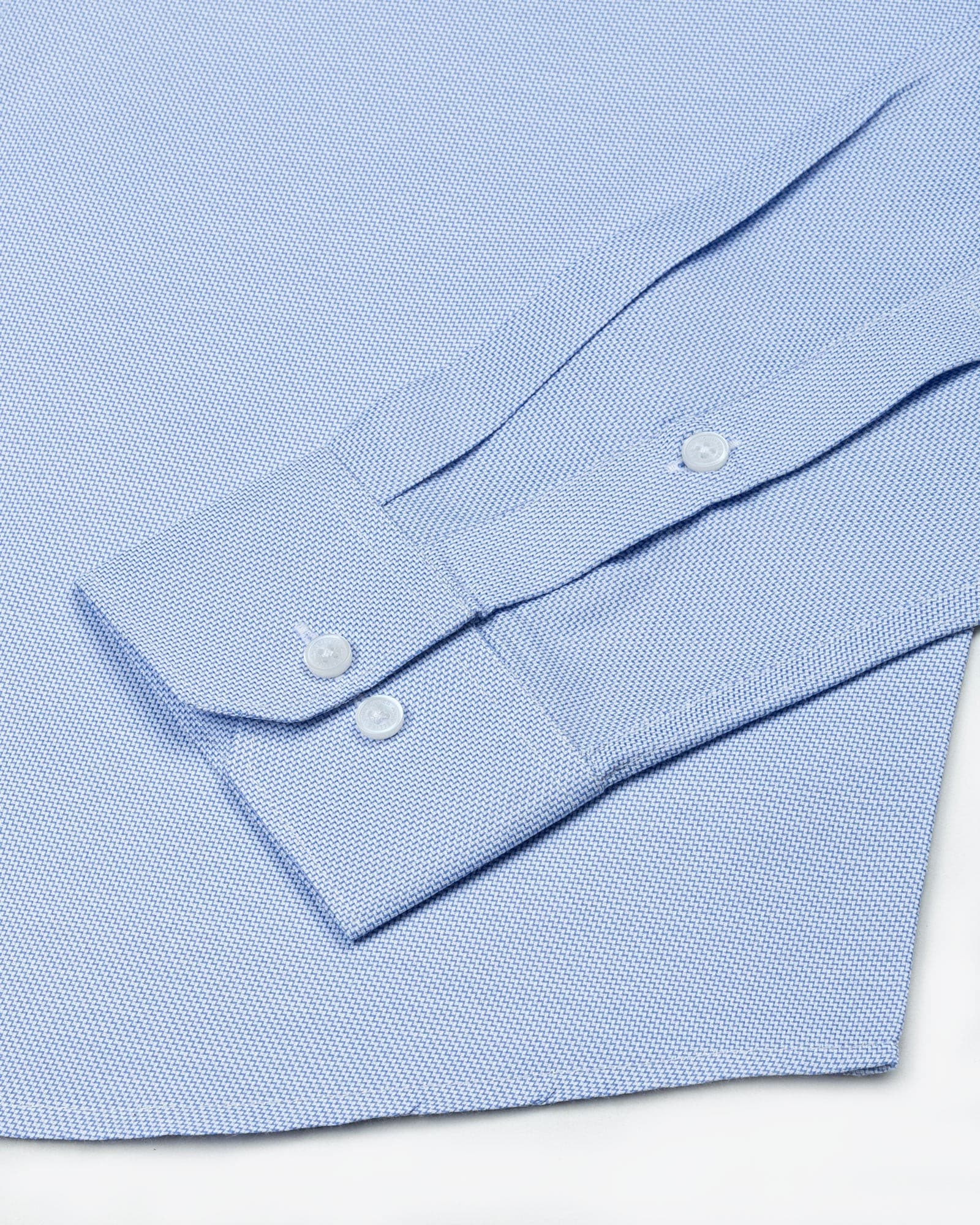 Marcell Blue Textured Cutaway Cotton Shirt