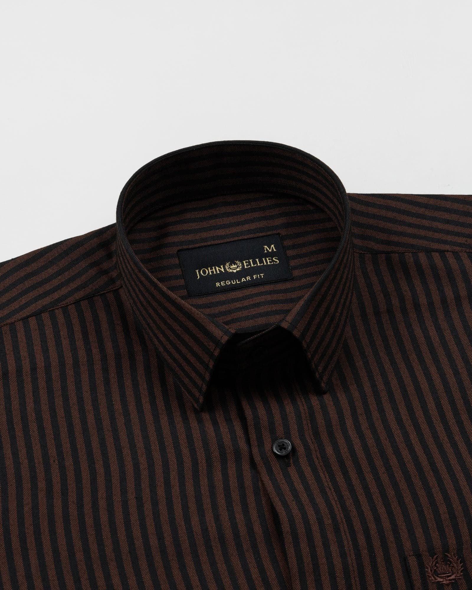 Destiny Brown Stripes Oxford Cotton Shirt