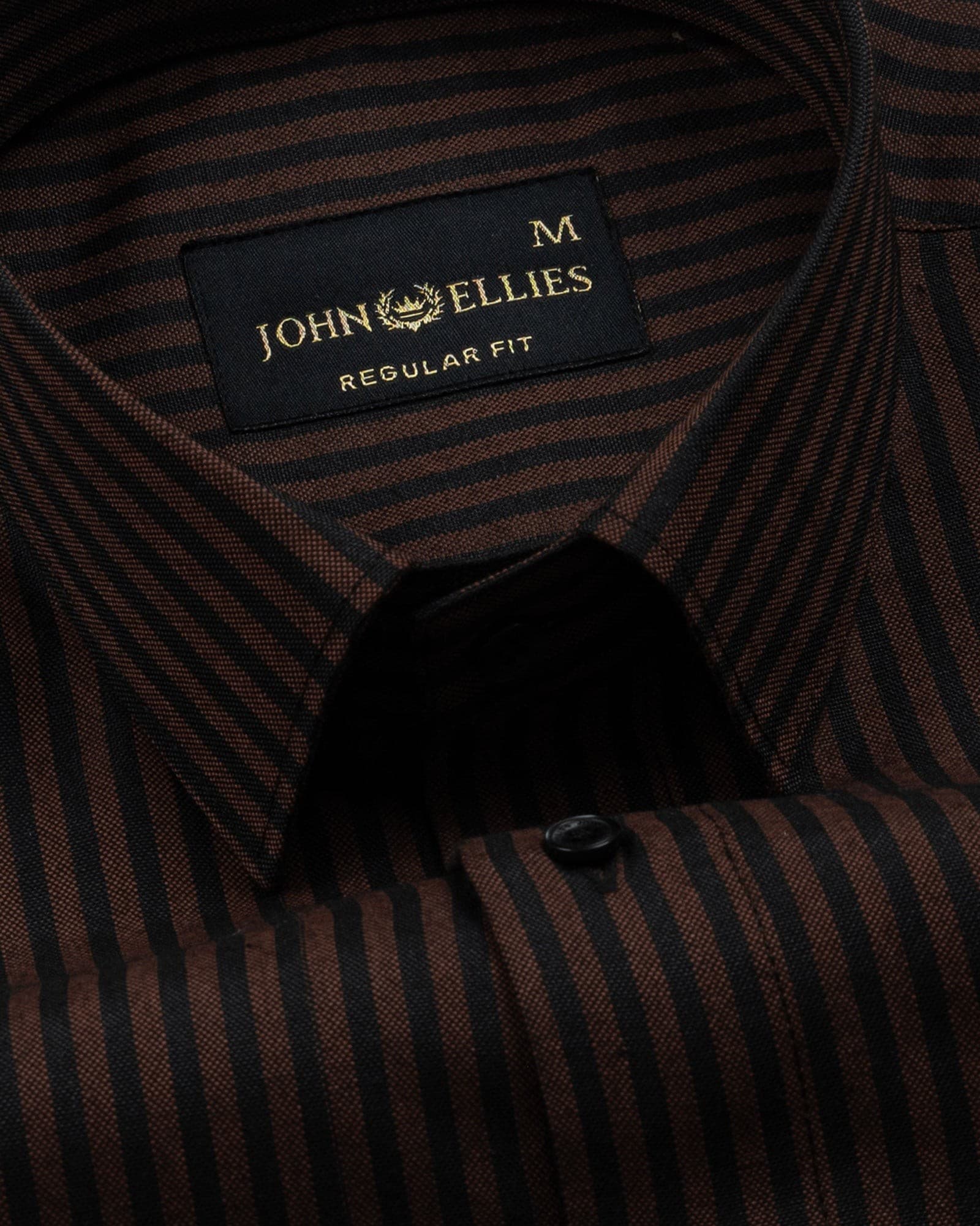 Destiny Brown Stripes Oxford Cotton Shirt