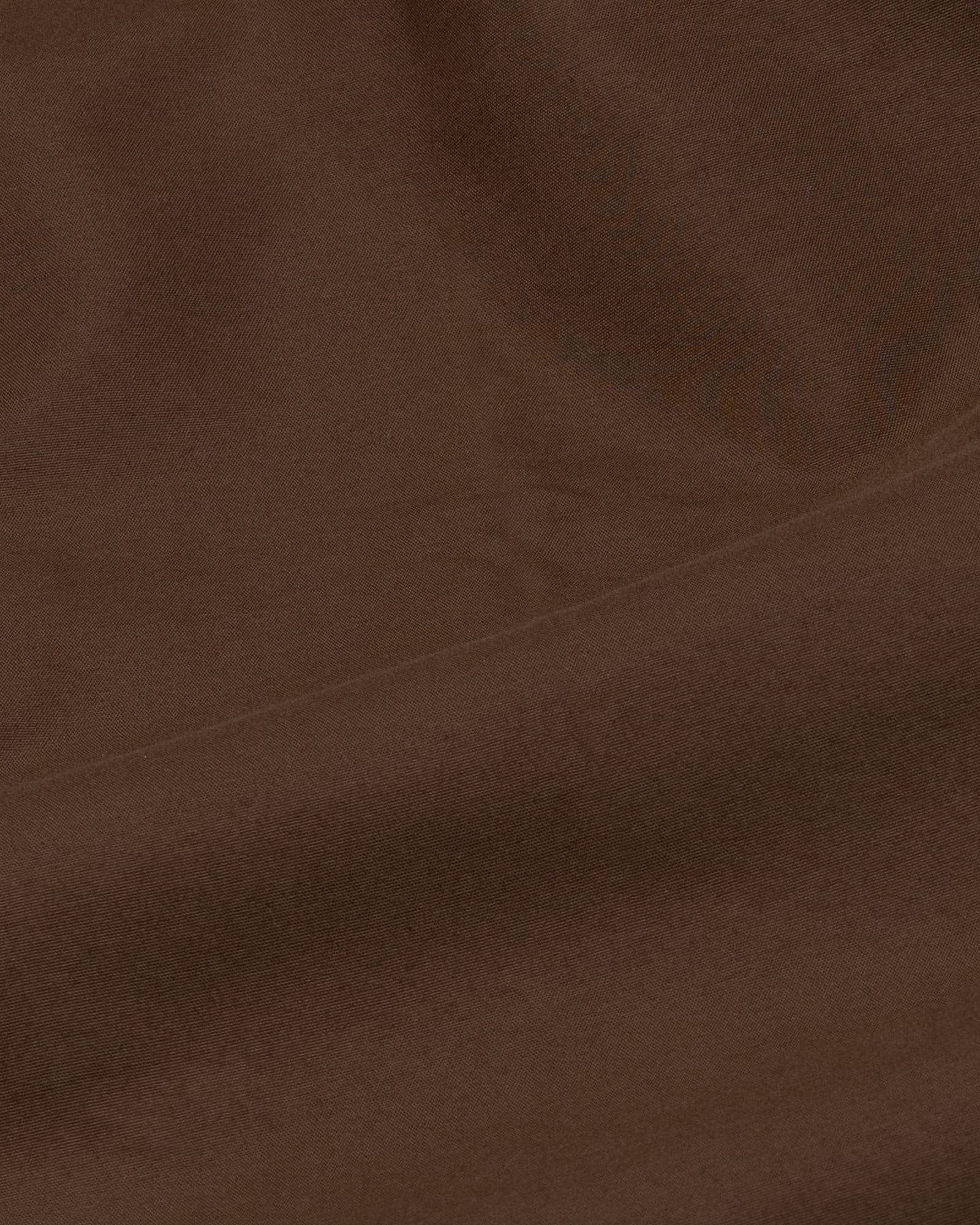Monza Brown Plain Button Down Polyester Shirt
