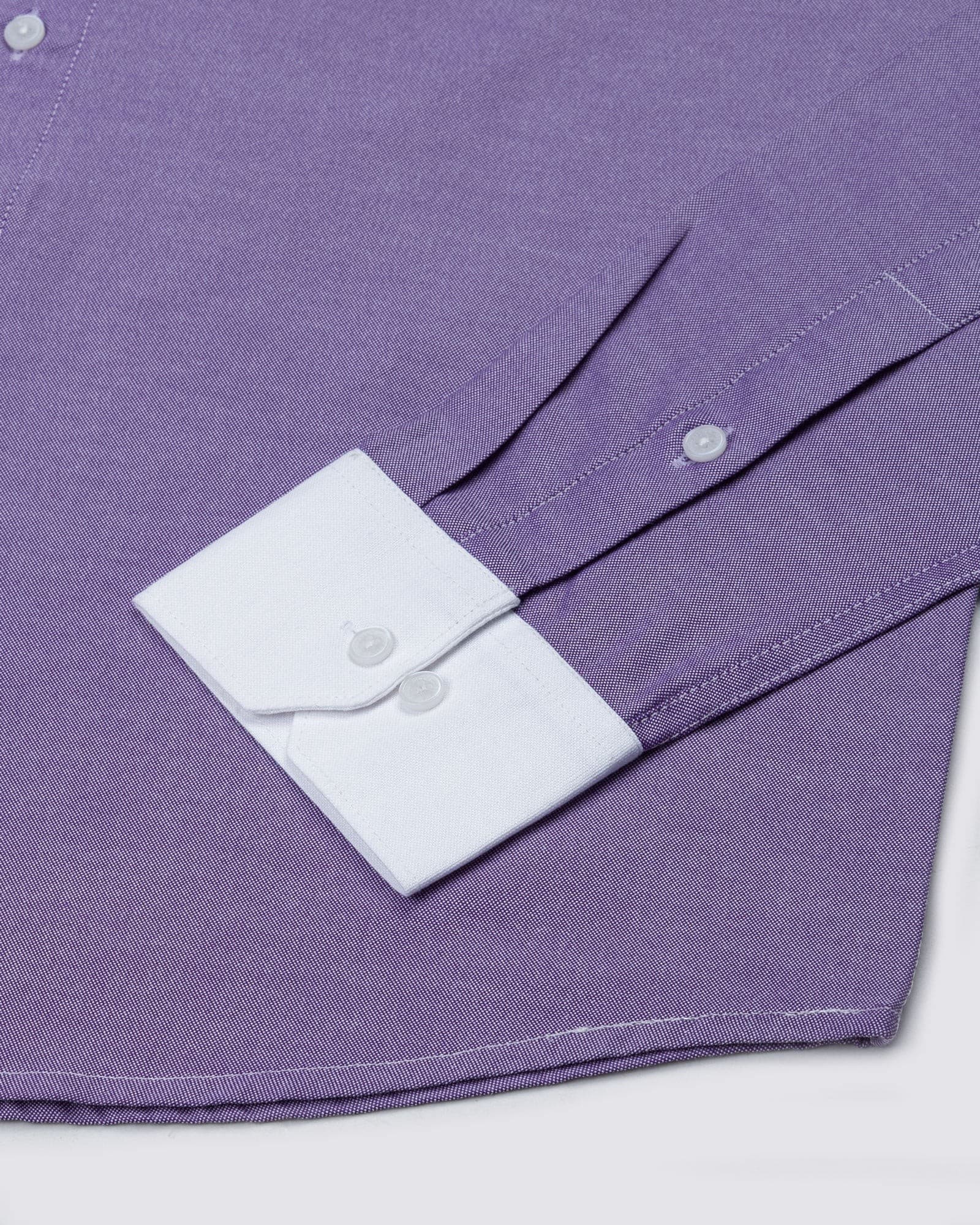 Raven Purple White Cuff Collar Oxford Cotton Shirt