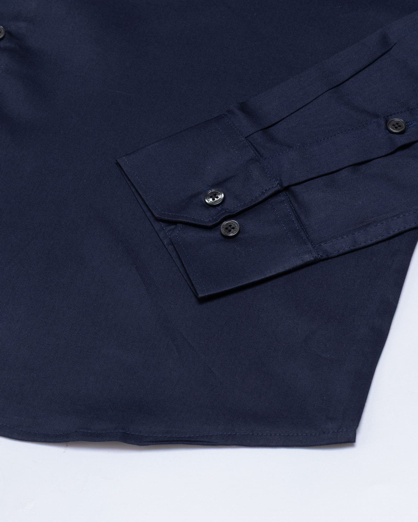 Griphen Navy Blue Plain Button Down Cotton Shirt