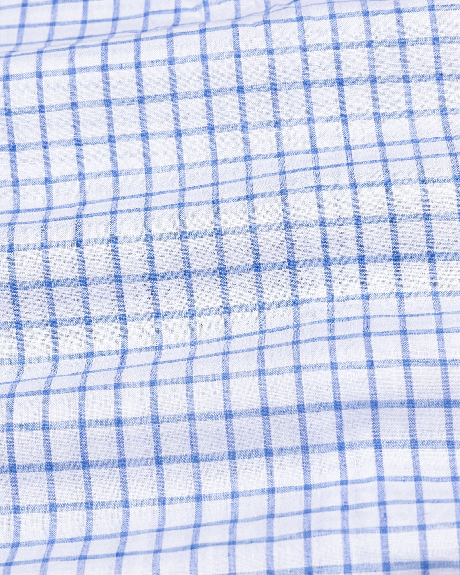 Kryox Blue Windowpane Check Linen Shirt