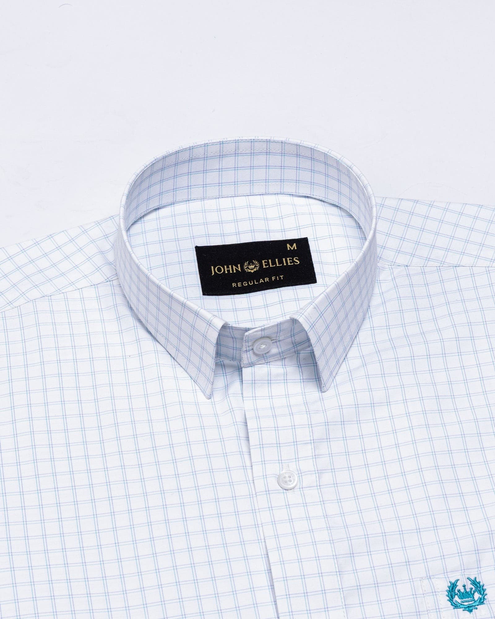 Helston Cyan Check Cotton Shirt