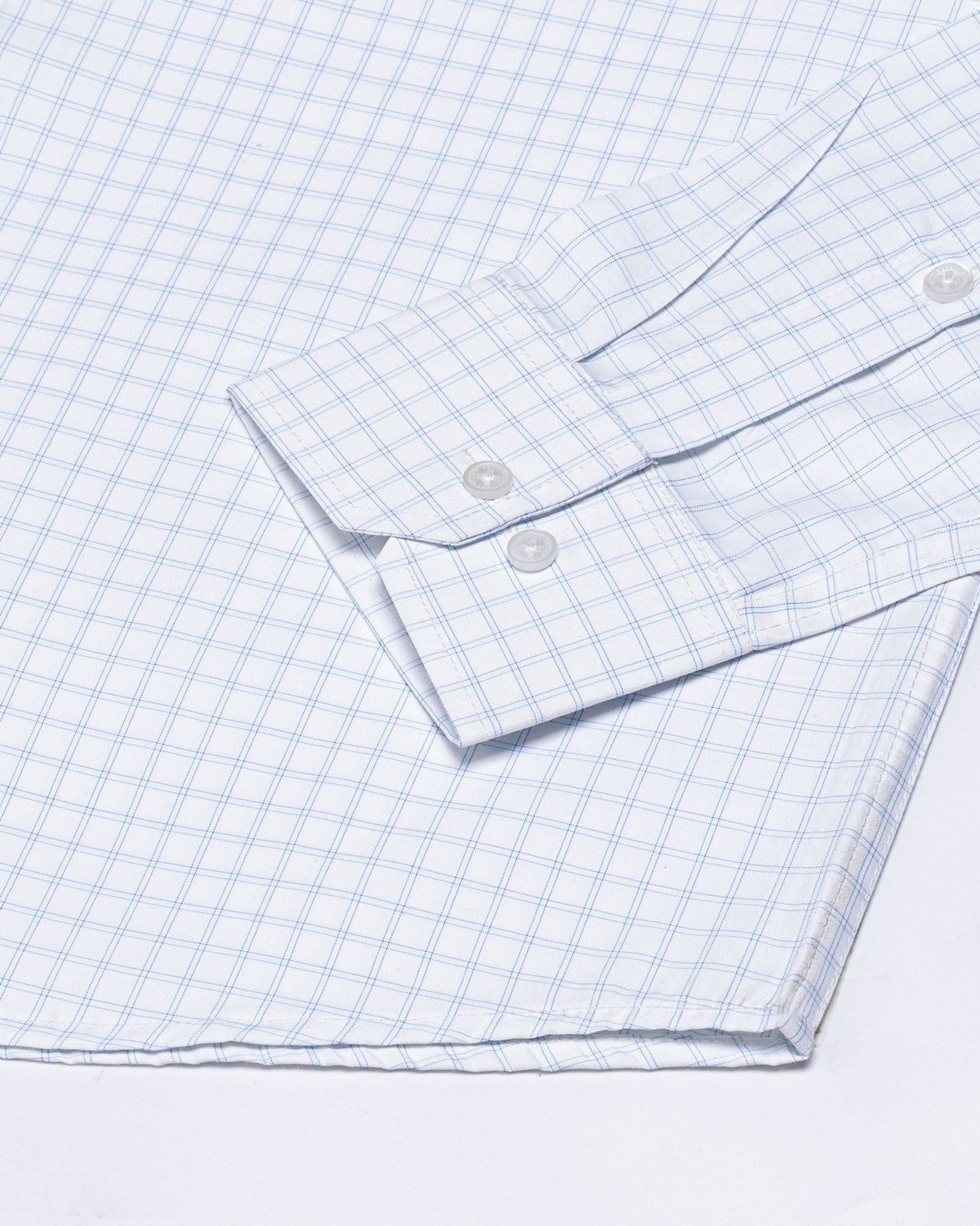 Helston Cyan Check Cotton Shirt