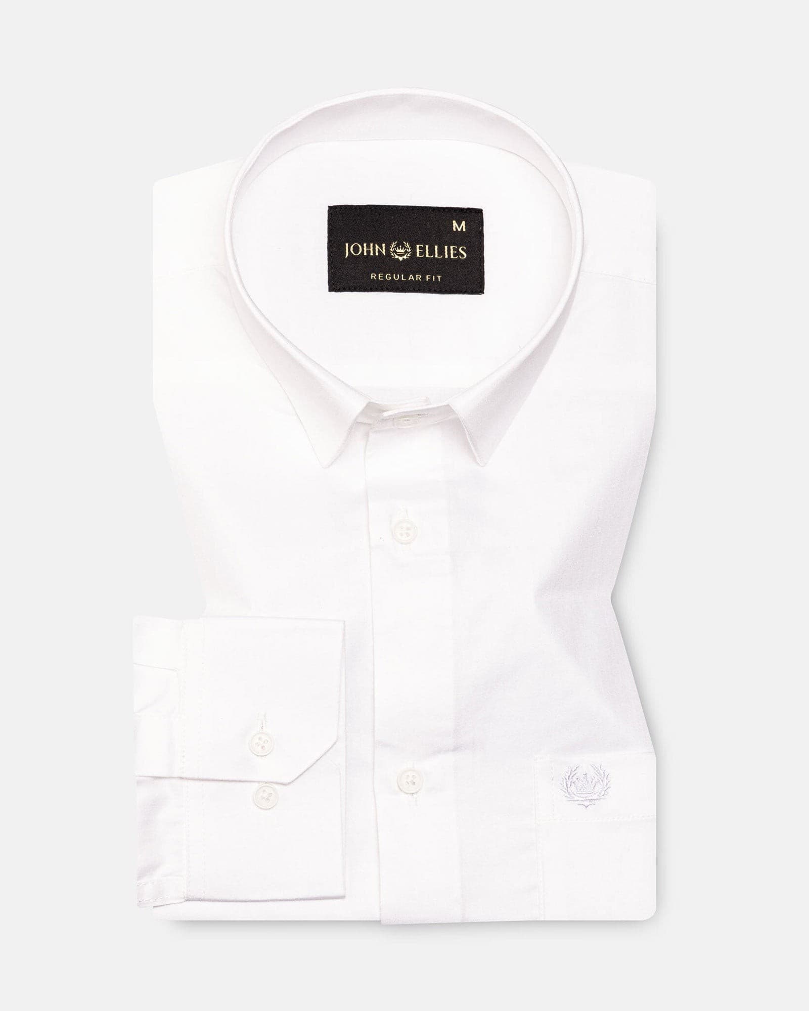 Zink White Plain Cotton Shirt
