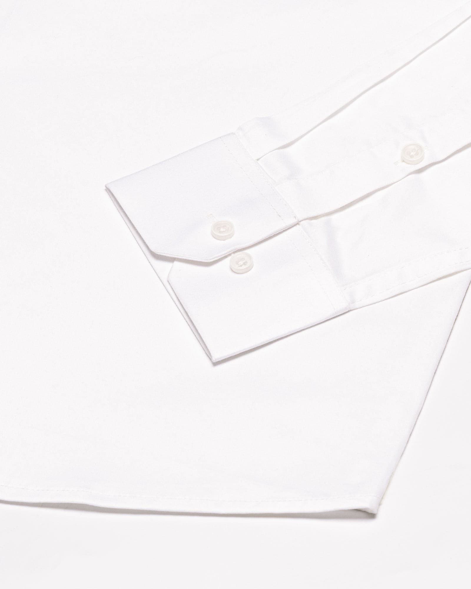 Zink White Plain Cotton Shirt