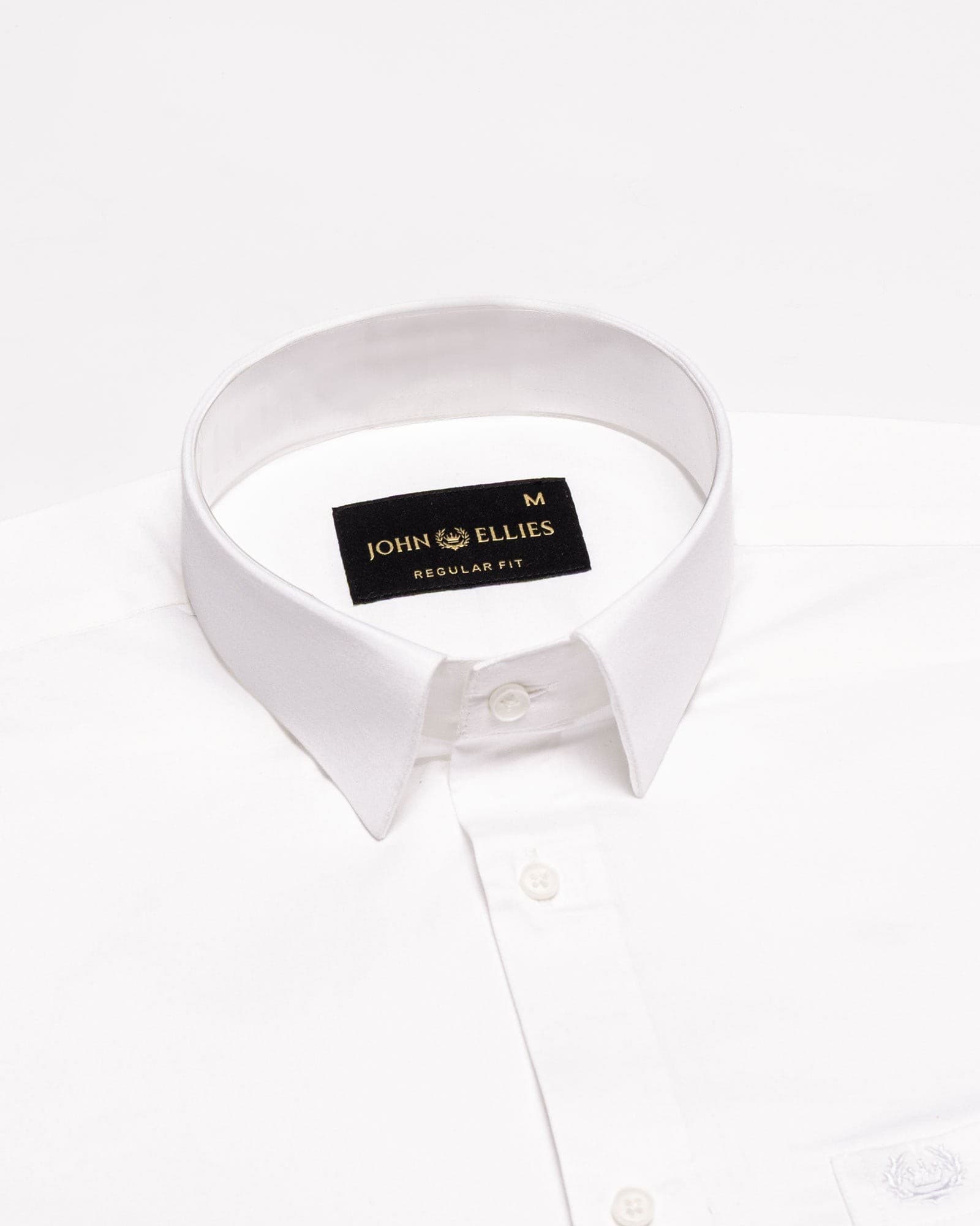 Zink White Plain Cotton Shirt