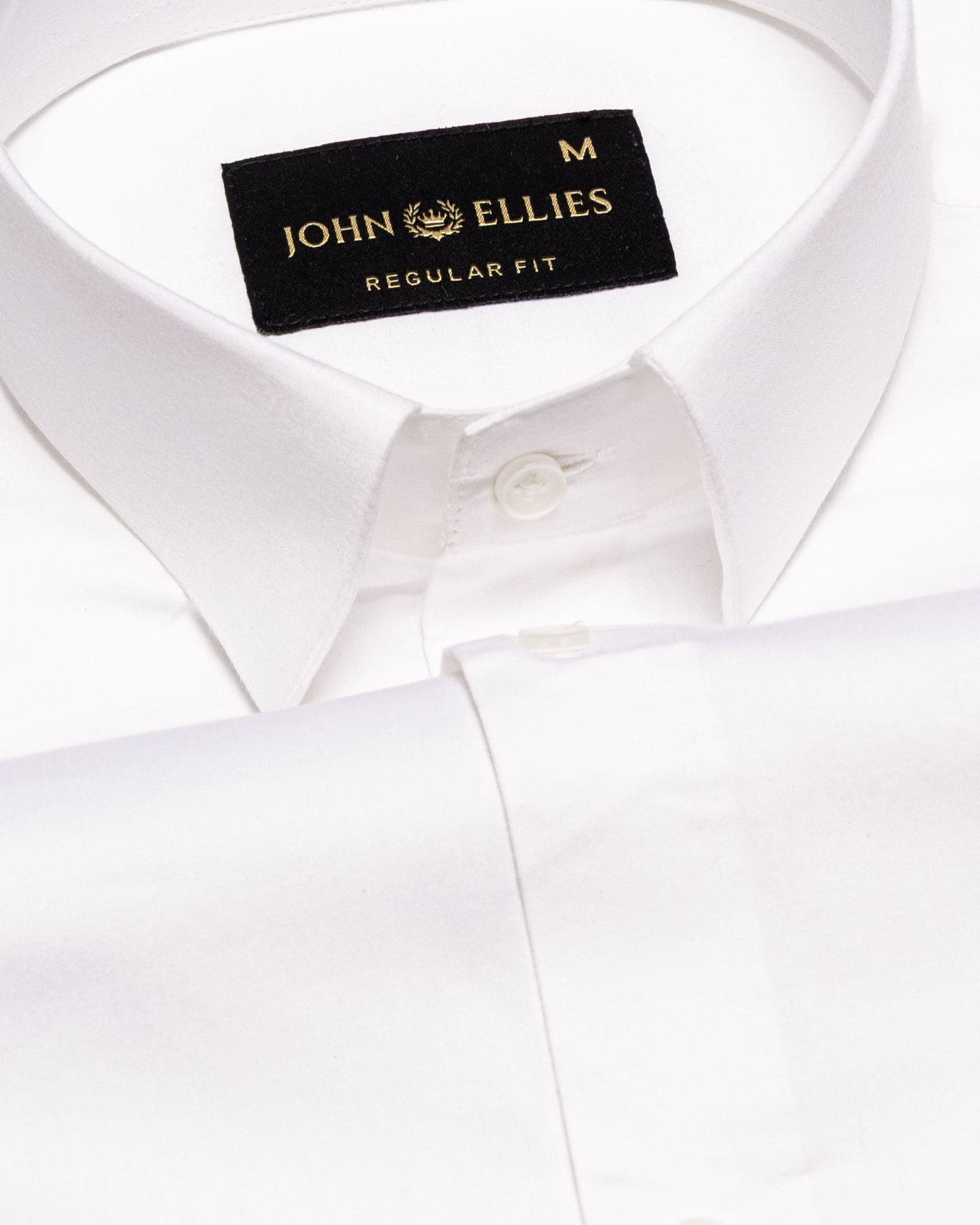 Zink White Plain Cotton Shirt
