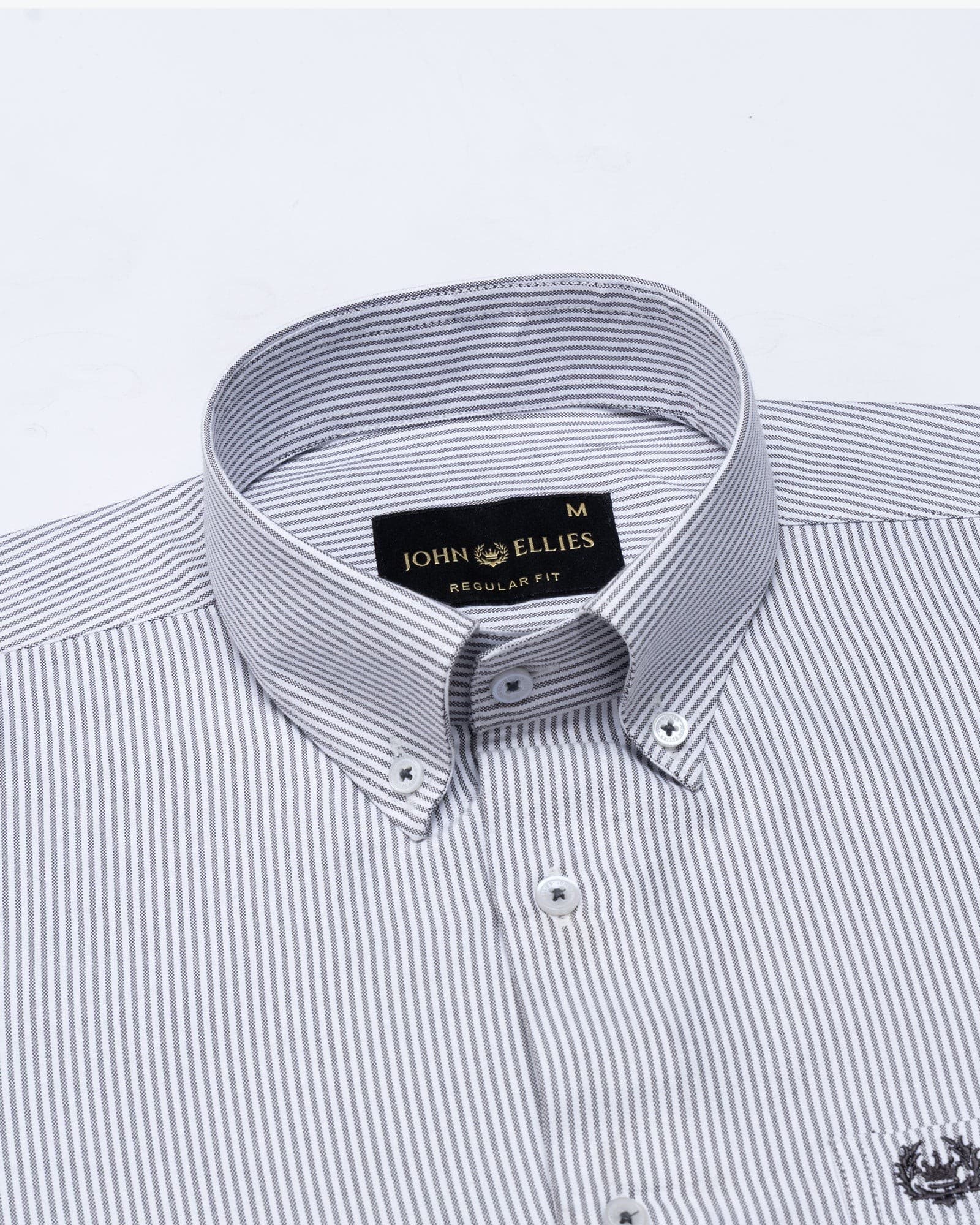 Zanrix Black Stripe Button Down Oxford Cotton Shirt