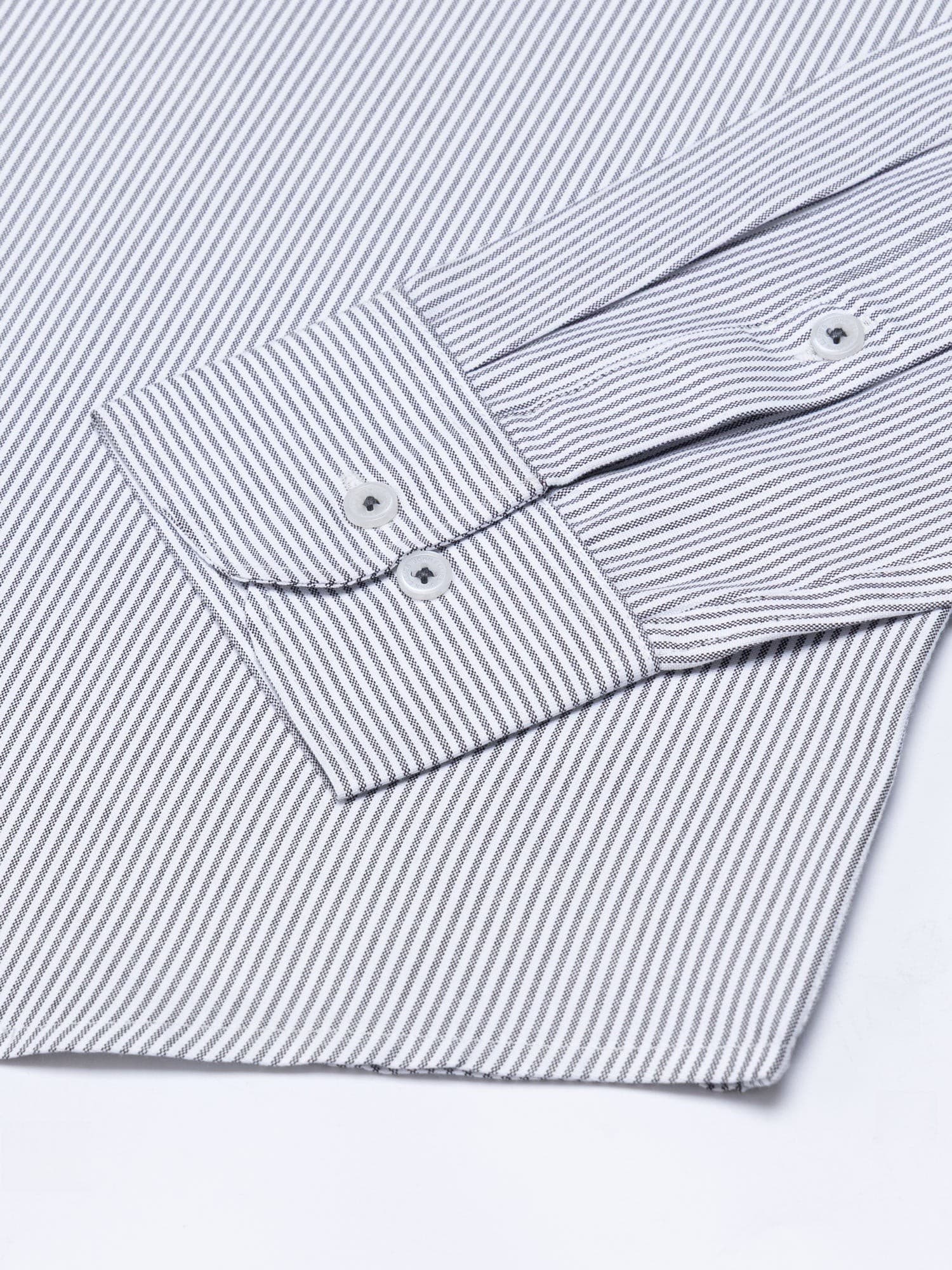 Zanrix Black Stripe Button Down Oxford Cotton Shirt