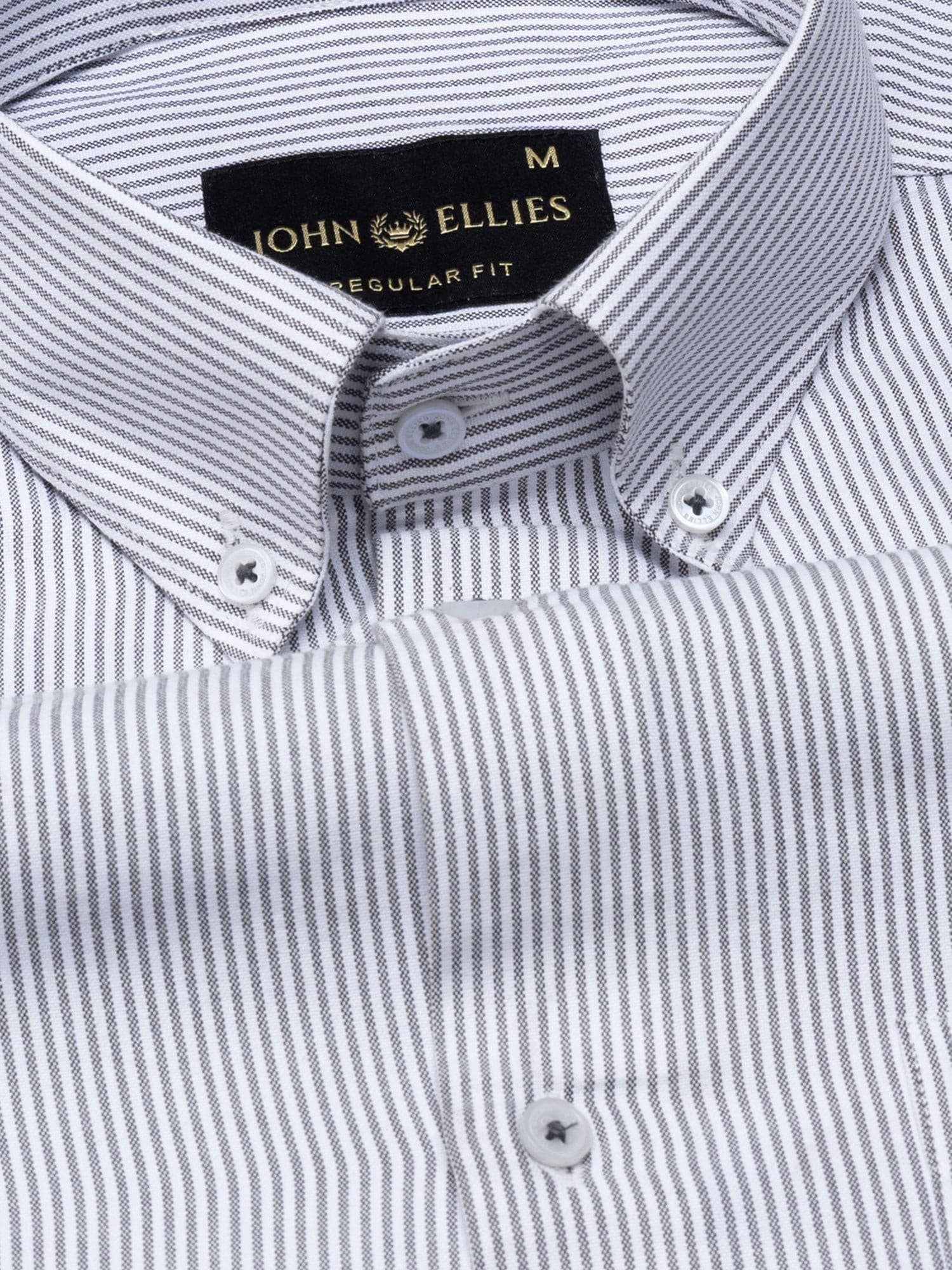 Zanrix Black Stripe Button Down Oxford Cotton Shirt