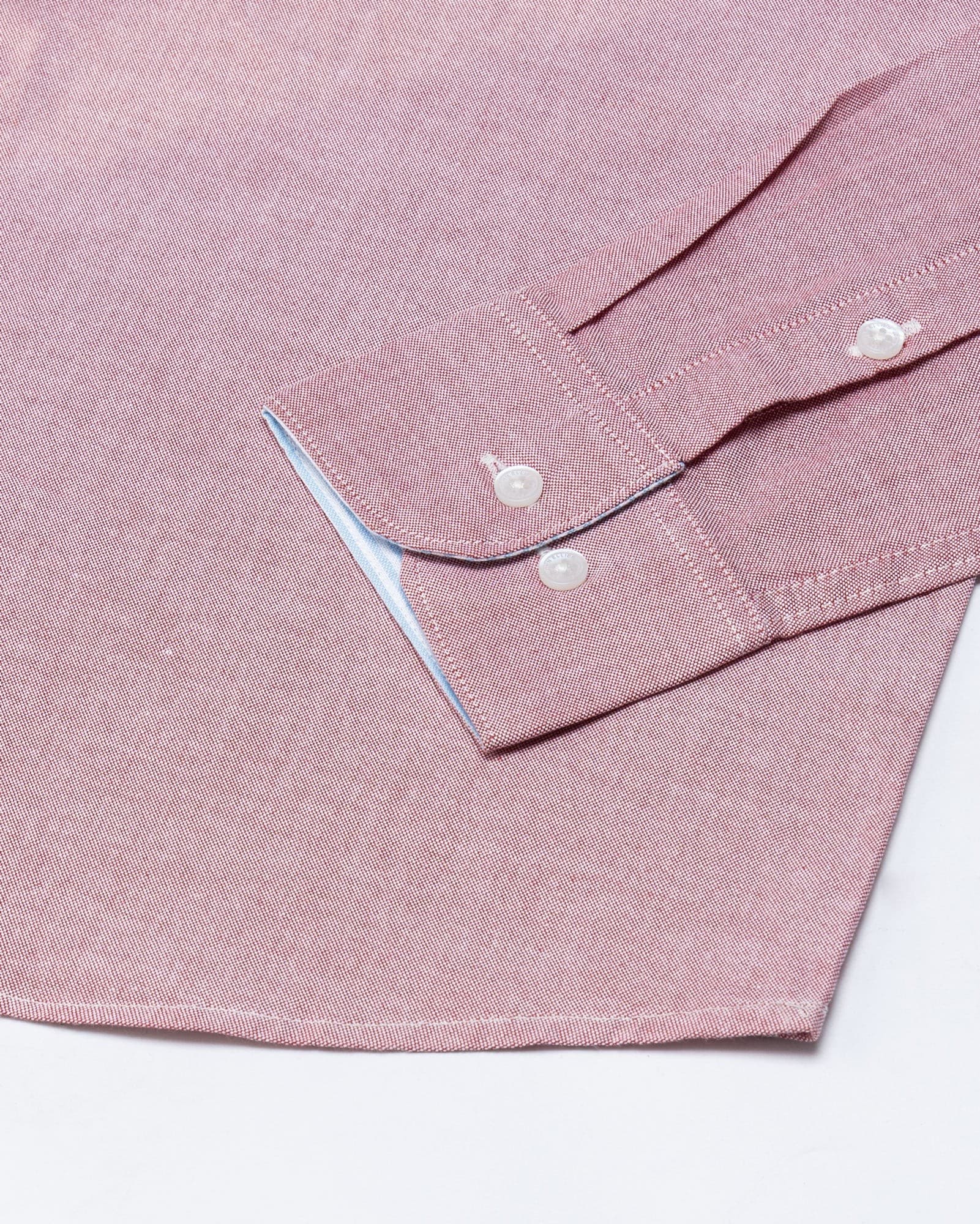 Hicker Red Button Down Plain Oxford Cotton Shirt