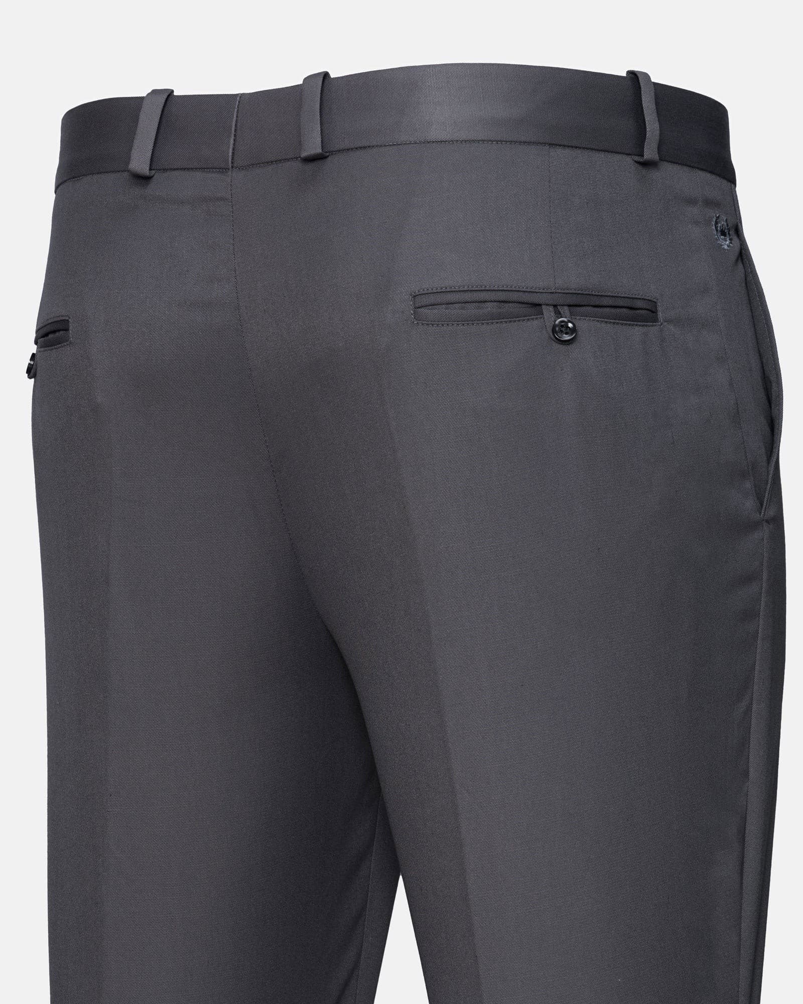 Canes Grey Plain Formal Cotton Pant
