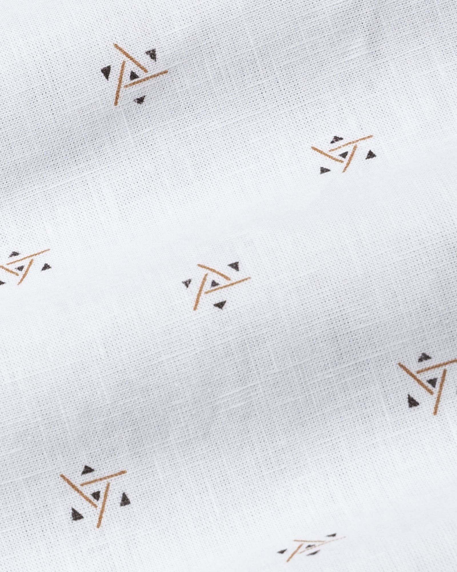 Celith White Triangle Linen Printed Shirt