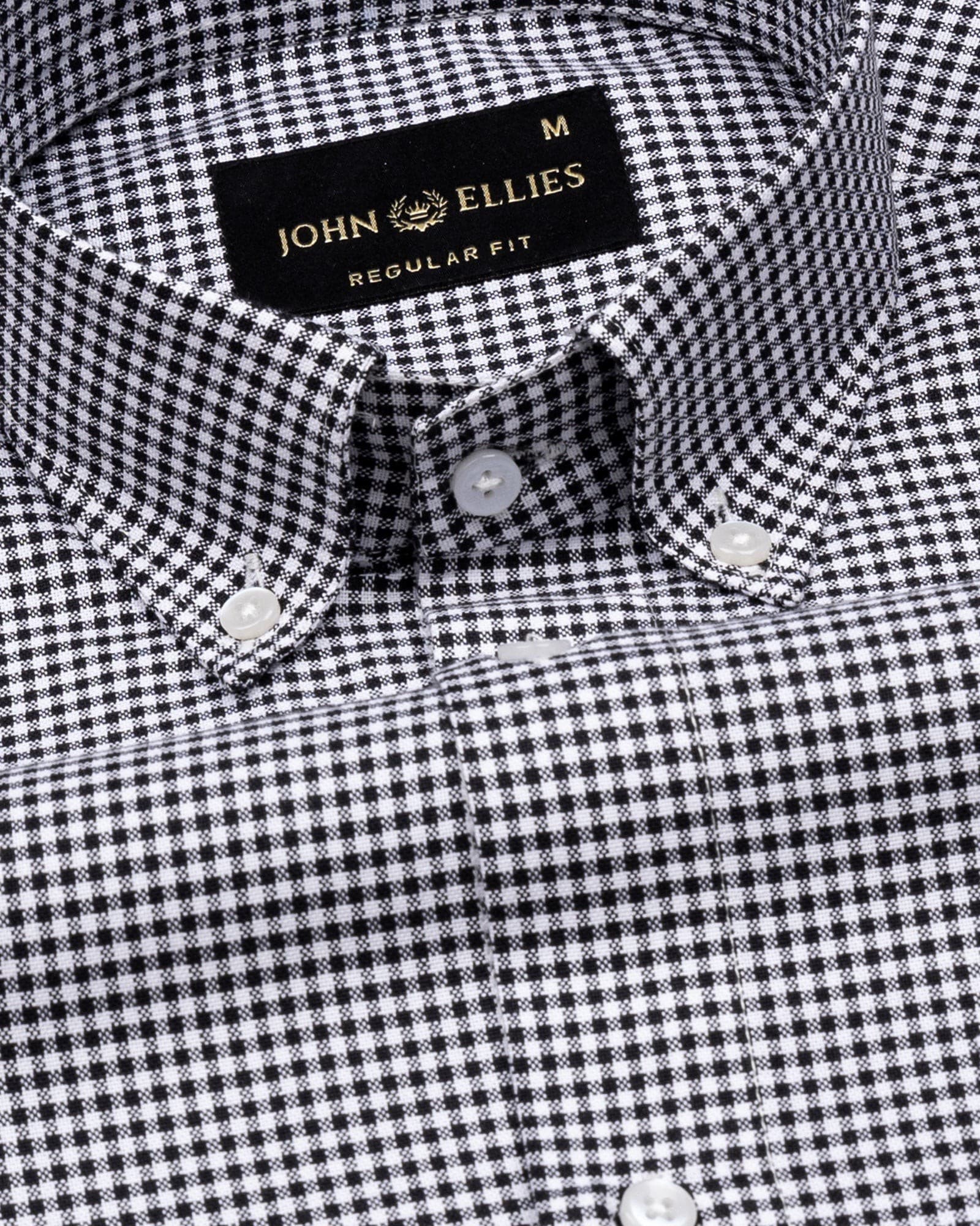 Hazel Black Check Button Down Oxford Cotton Shirt