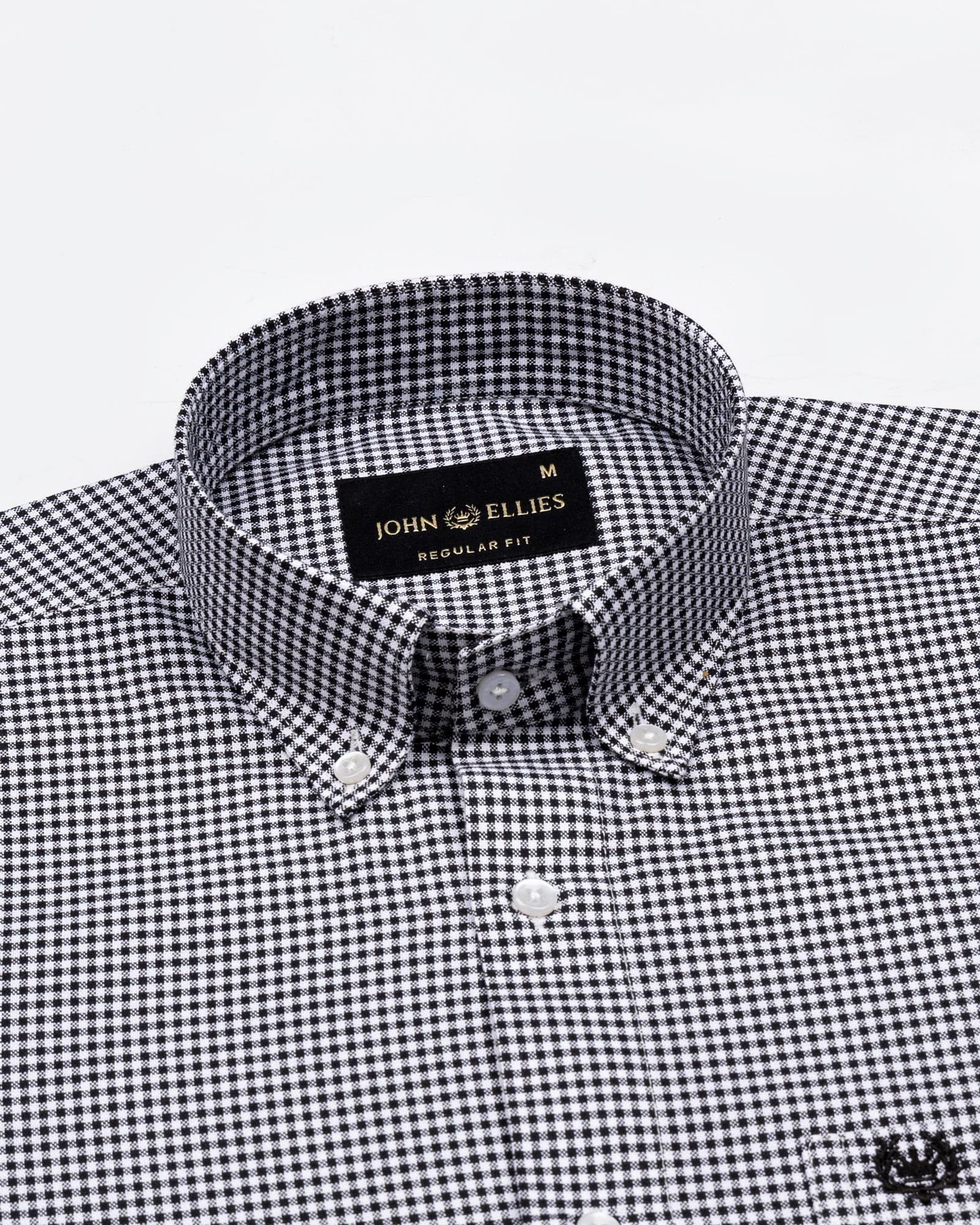 Hazel Black Check Button Down Oxford Cotton Shirt
