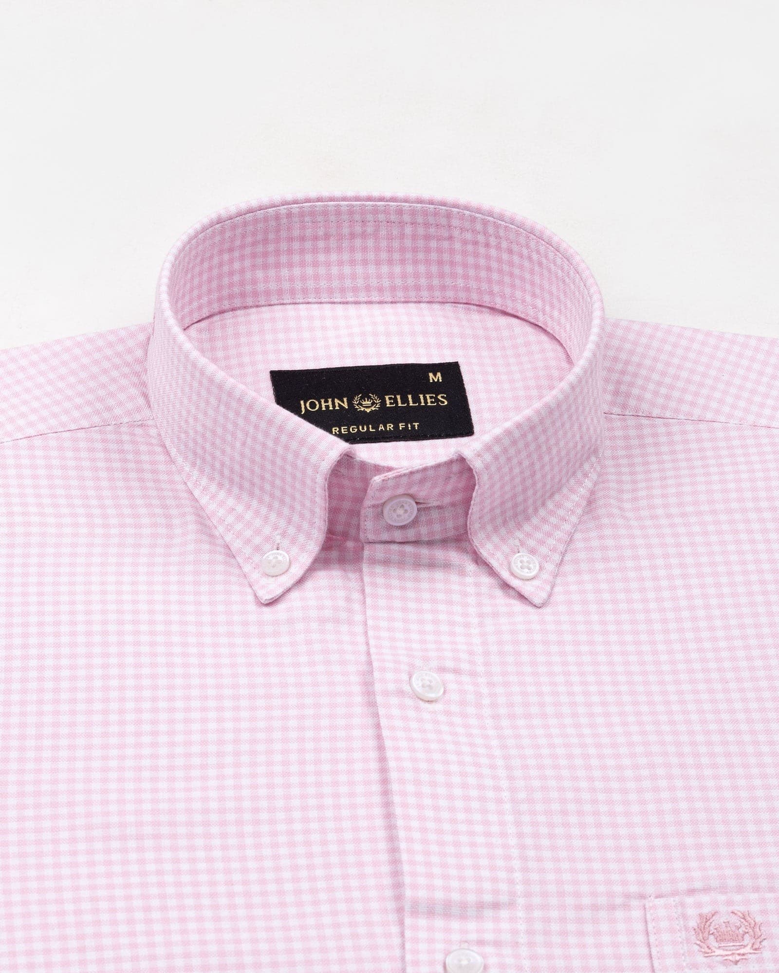Cipher Pink Check Button Down Oxford Cotton Shirt