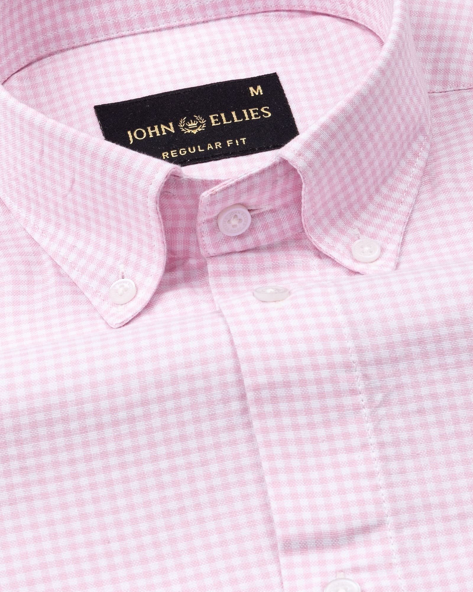 Cipher Pink Check Button Down Oxford Cotton Shirt