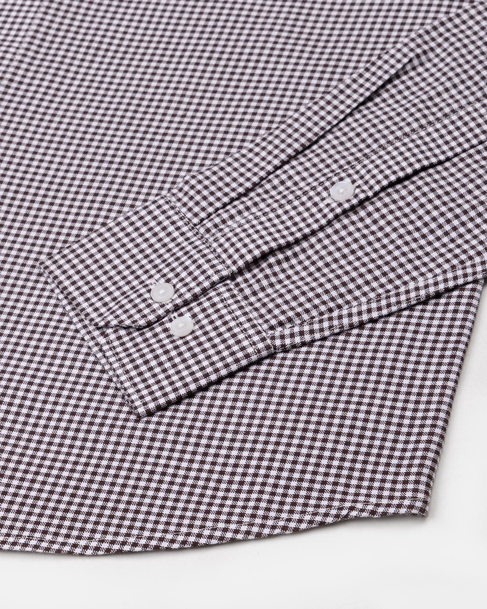Cipher Brown Check Button Down Oxford Cotton Shirt