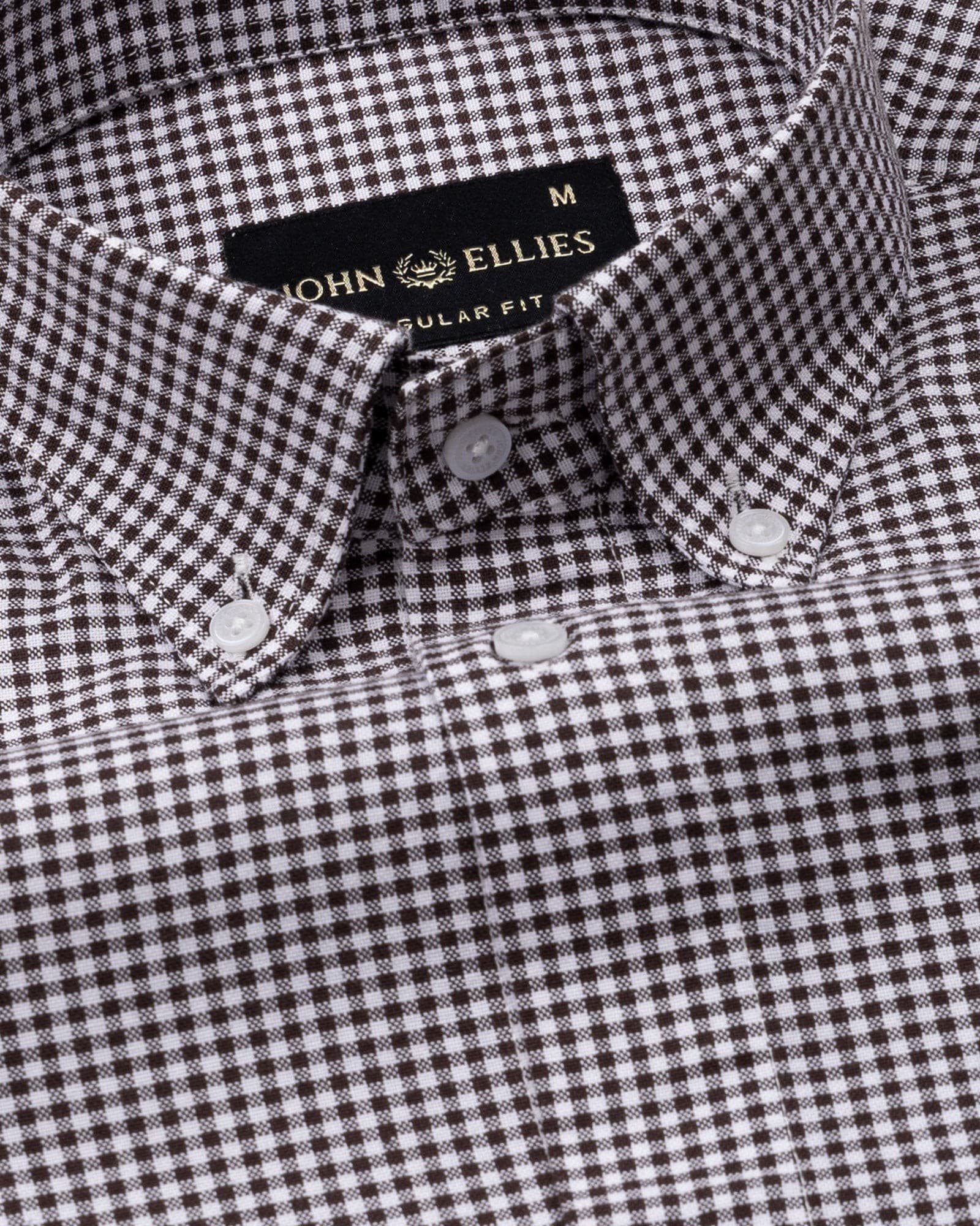 Cipher Brown Check Button Down Oxford Cotton Shirt