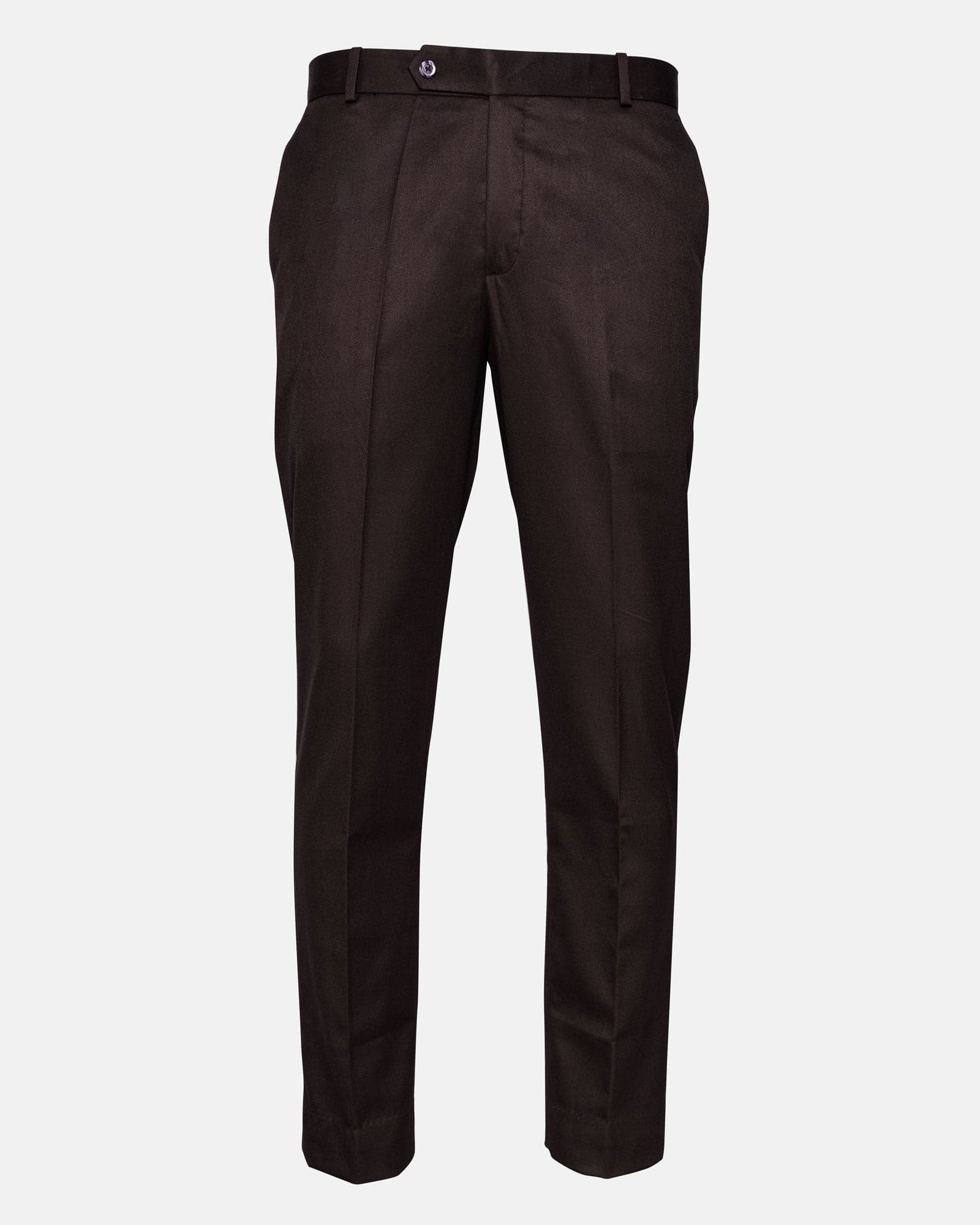 Canes Brown Plain Formal Cotton Pant