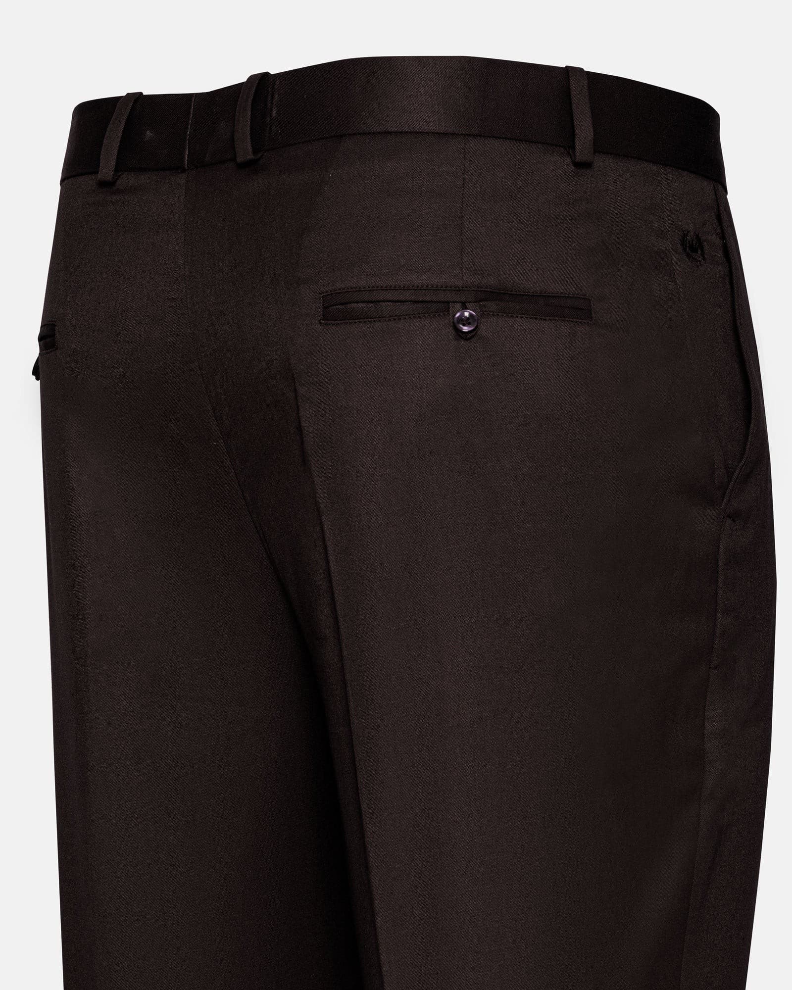 Canes Brown Plain Formal Cotton Pant