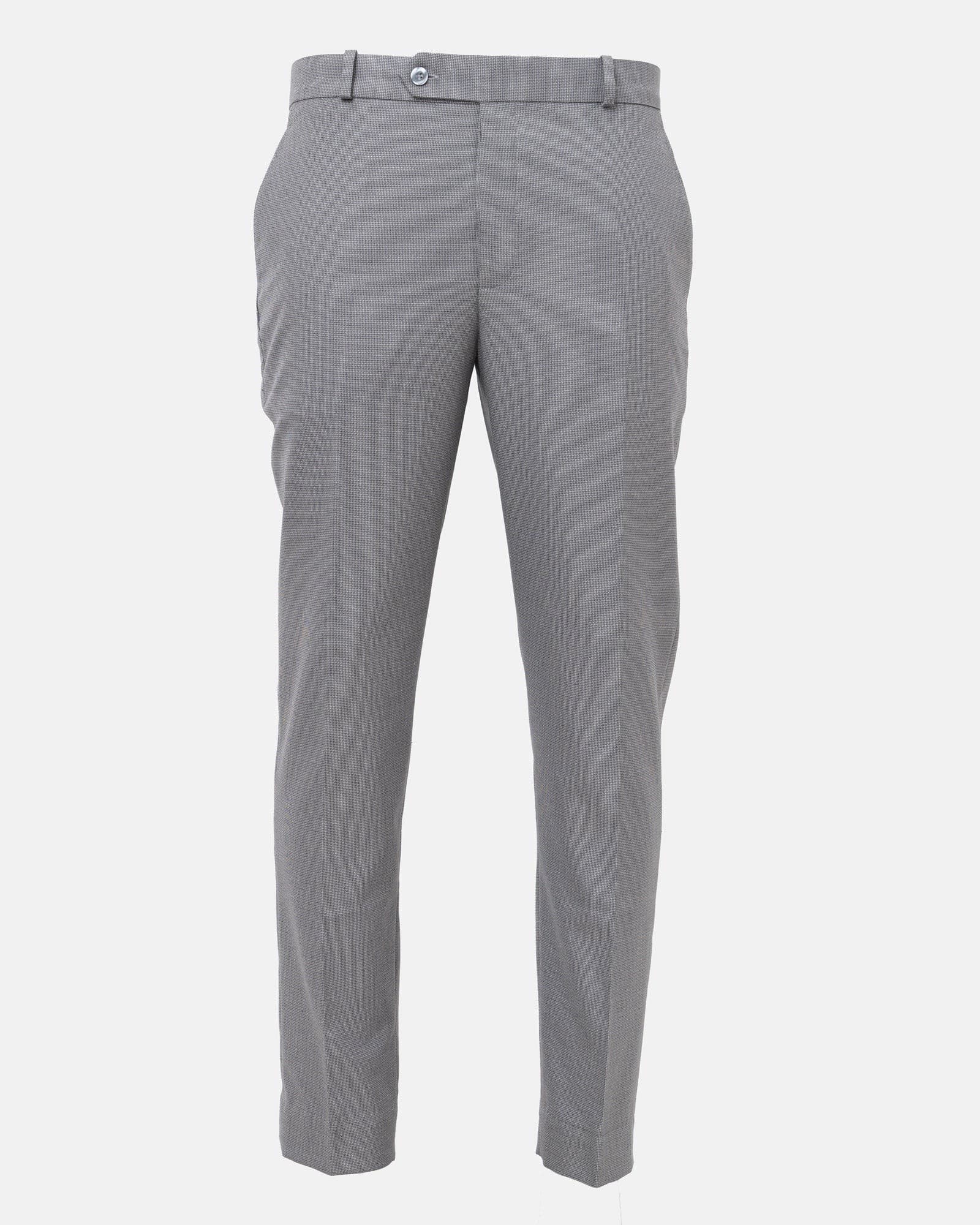 Mance Grey Textured Formal Cotton Pant