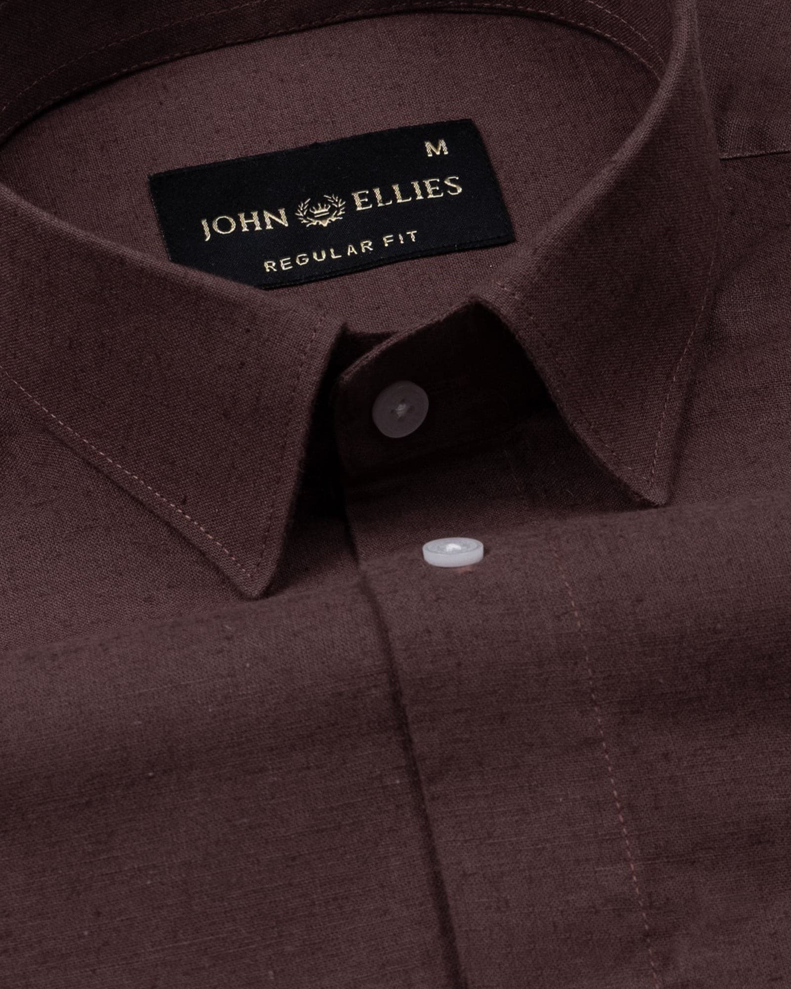Pekzy Brown Plain Luxurious Linen Shirt