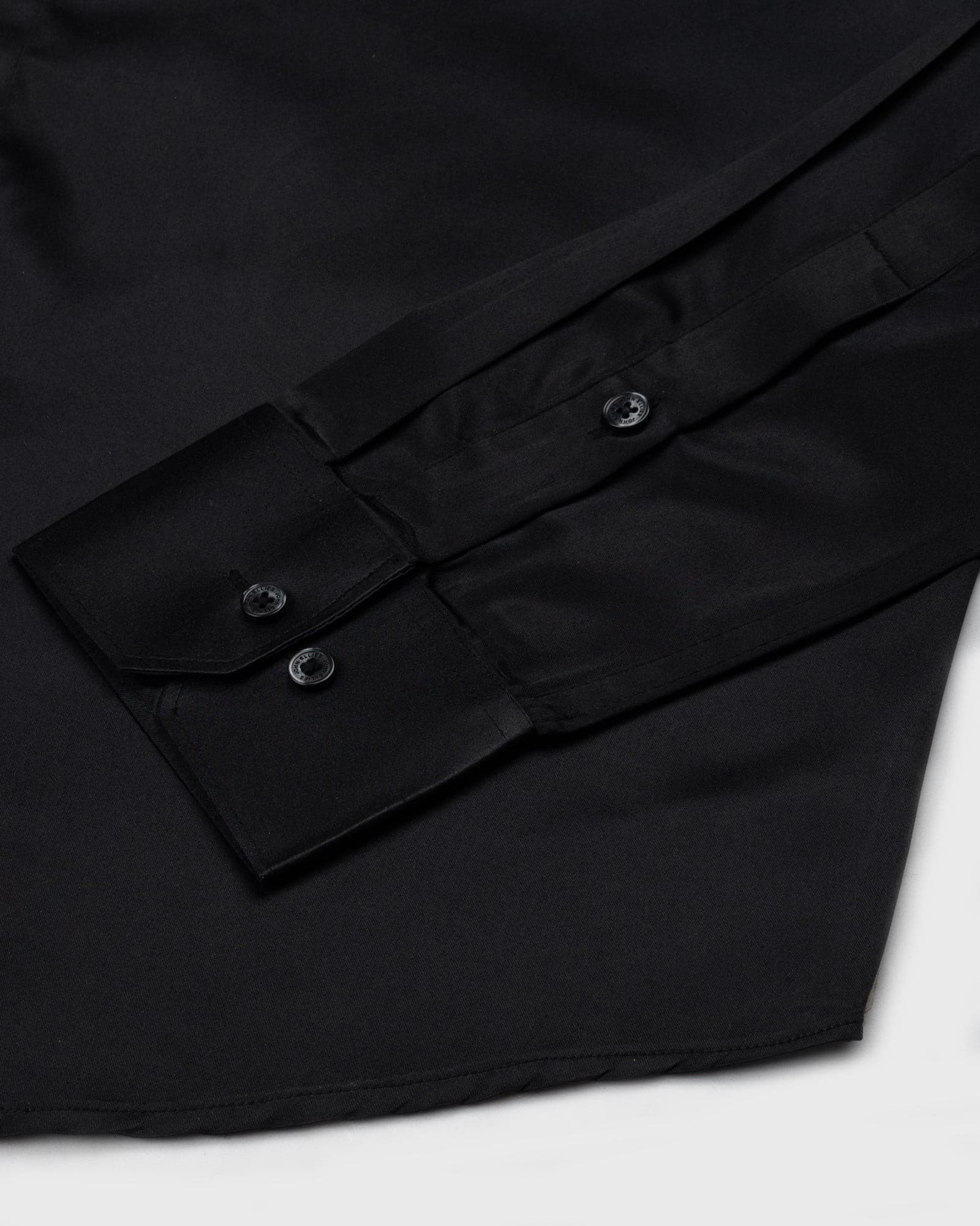 Wilson Black Plain Satin Shirt