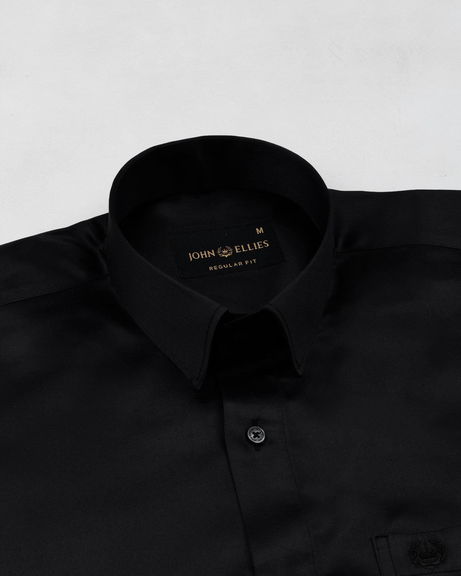 Wilson Black Plain Satin Shirt