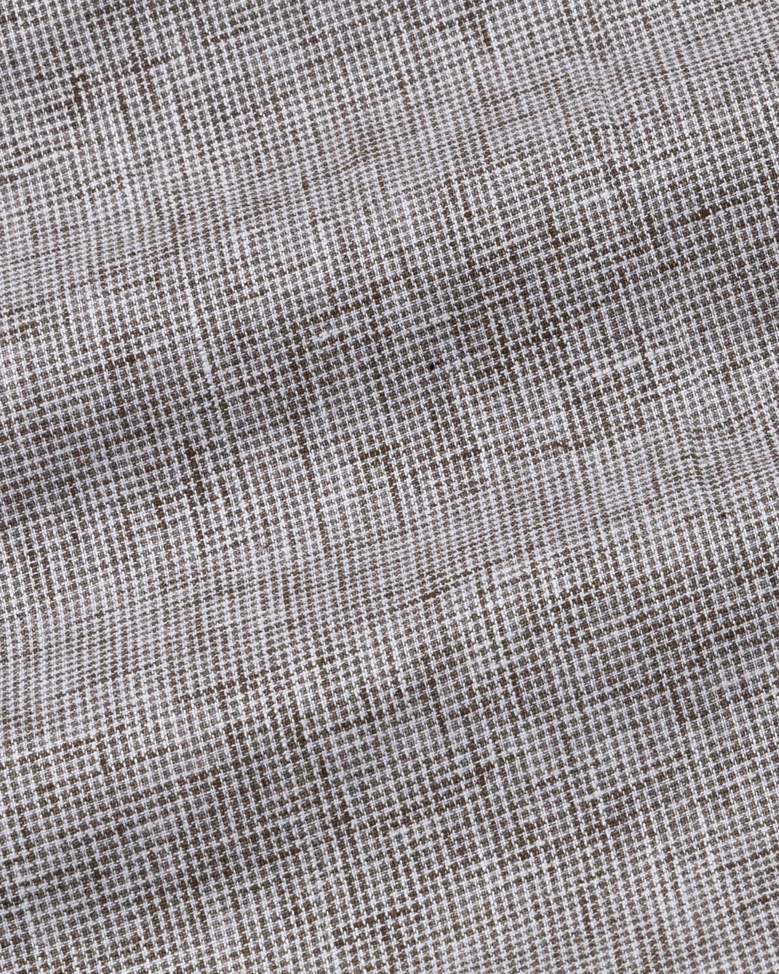 Parcore Brown Check Button Down Linen Cotton Shirt