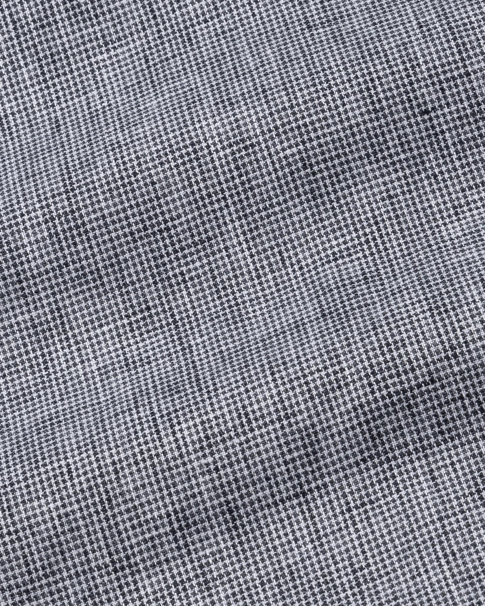 Parcore Black Check Button Down Linen Cotton Shirt