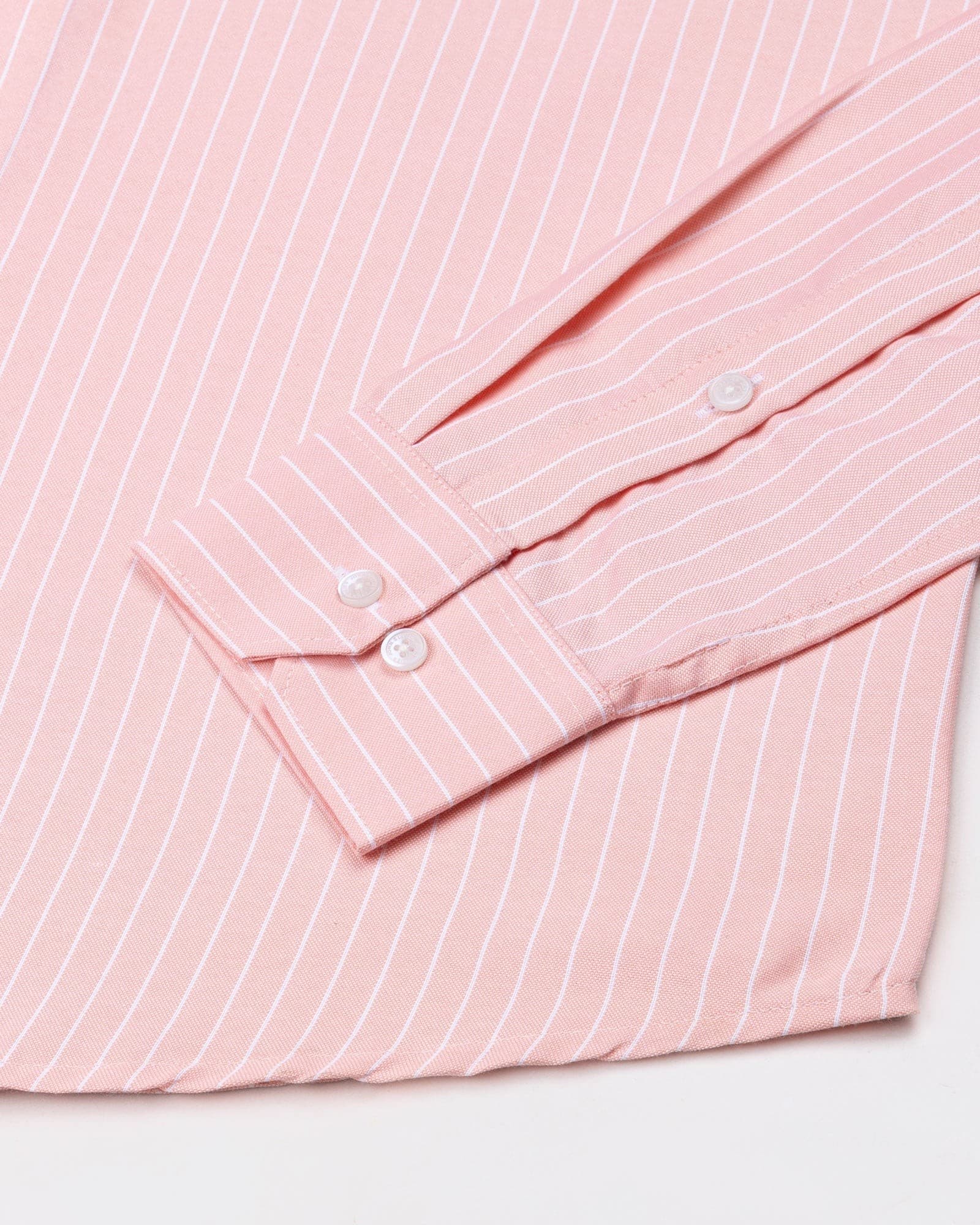 Seashel Orange Stripe Button Down Oxford Cotton Shirt