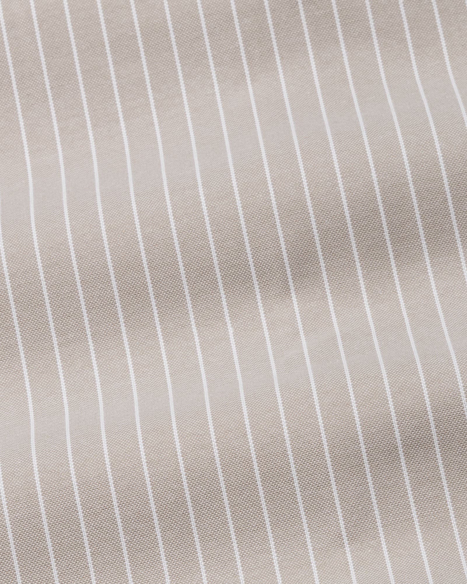 Seashel Beige Stripe Button Down Oxford Cotton Shirt