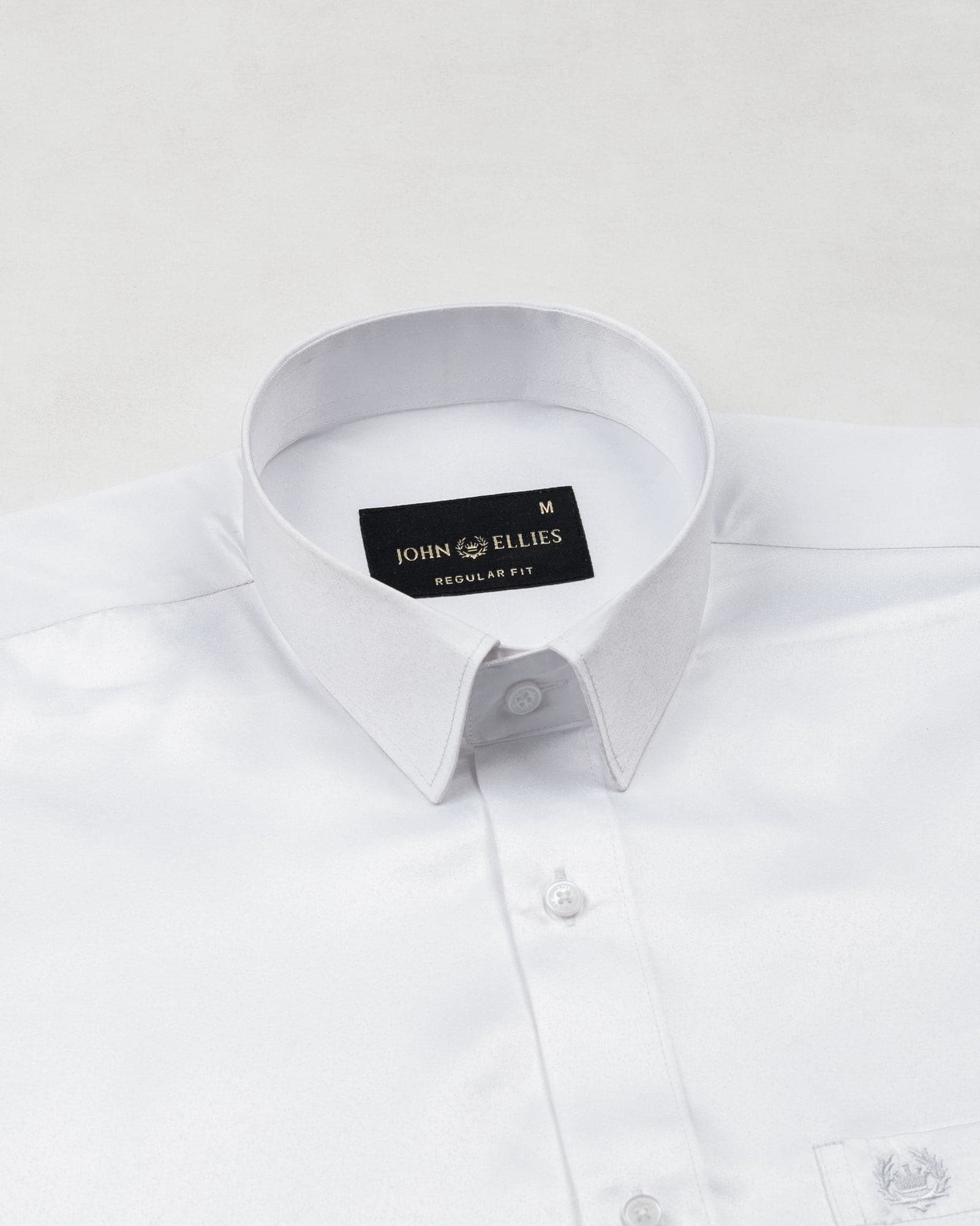 Wilson White Plain Satin Shirt