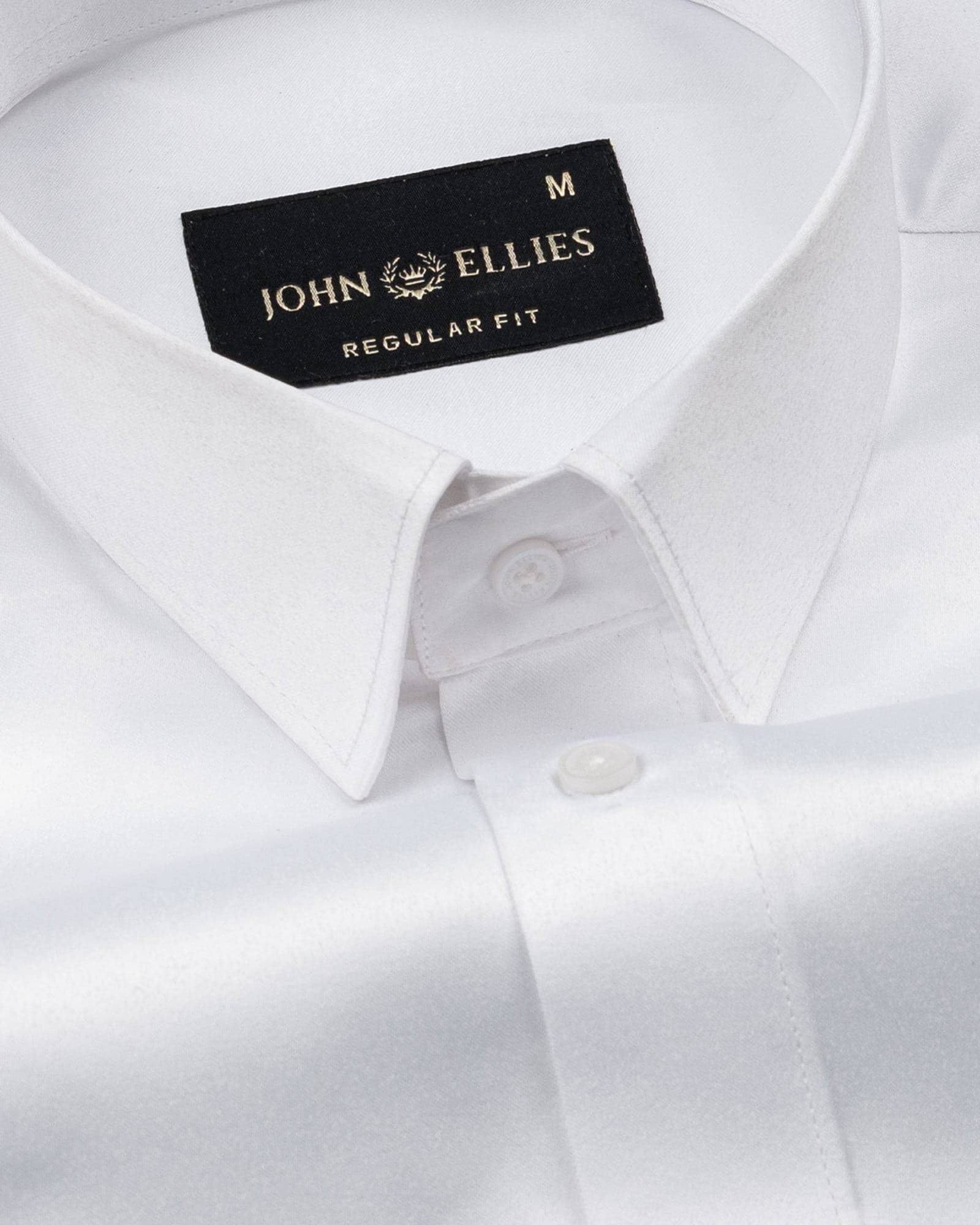 Wilson White Plain Satin Shirt