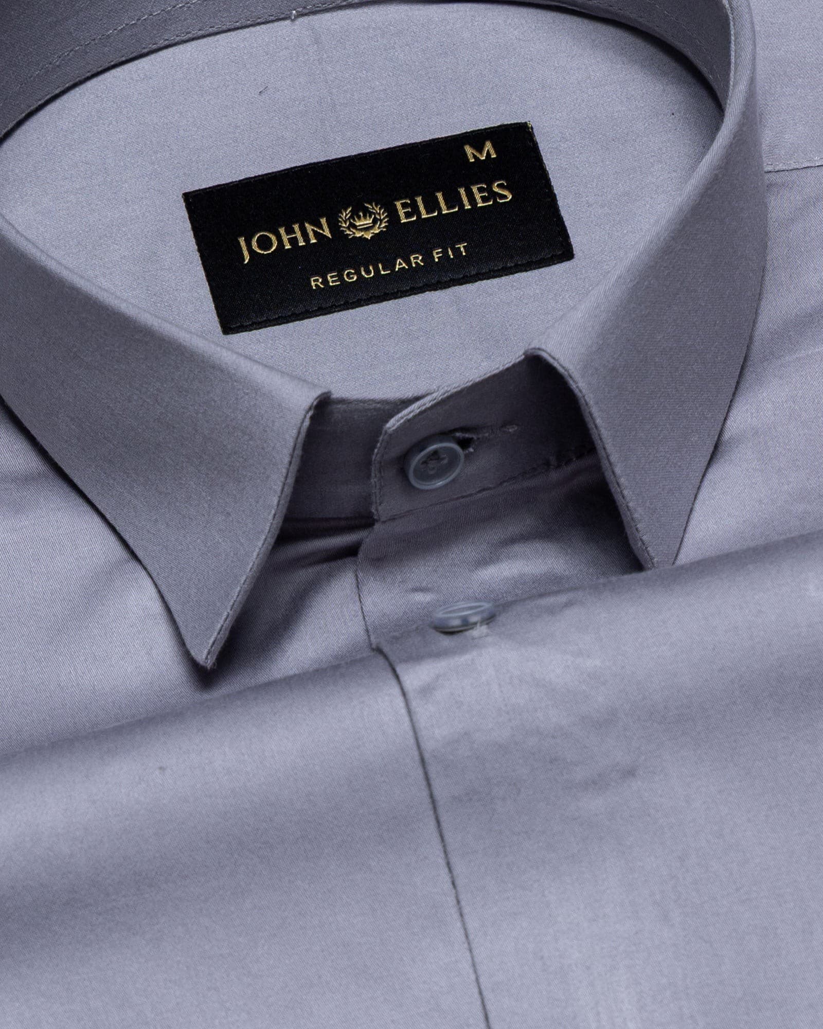 Zink Silver Plain Cotton Shirt