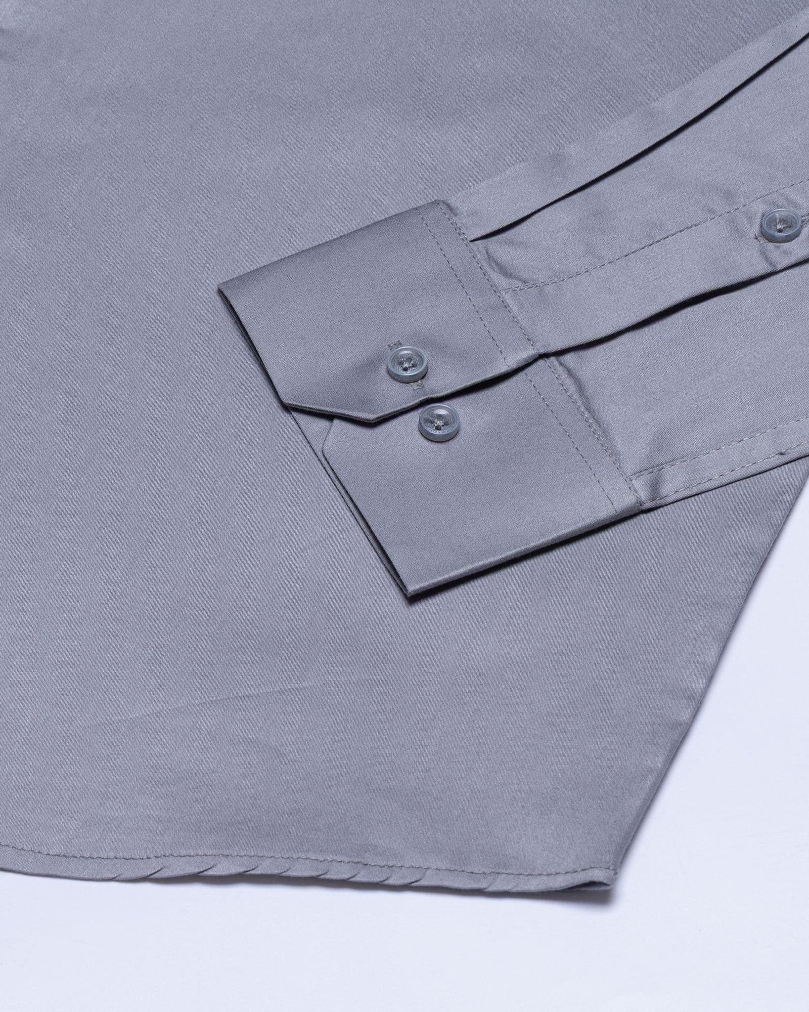 Zink Silver Plain Cotton Shirt