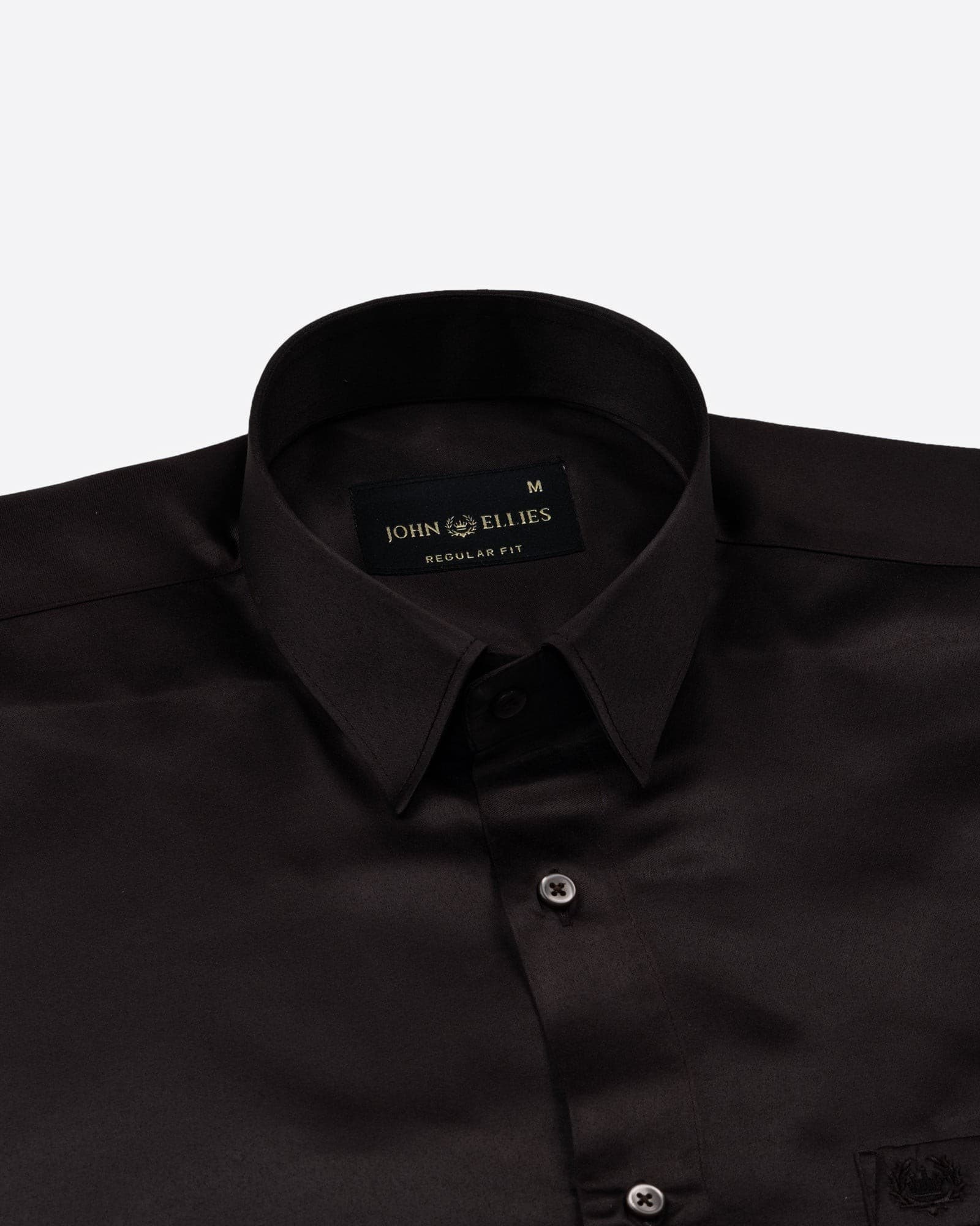 Wilson Coffee Plain Satin Shirt